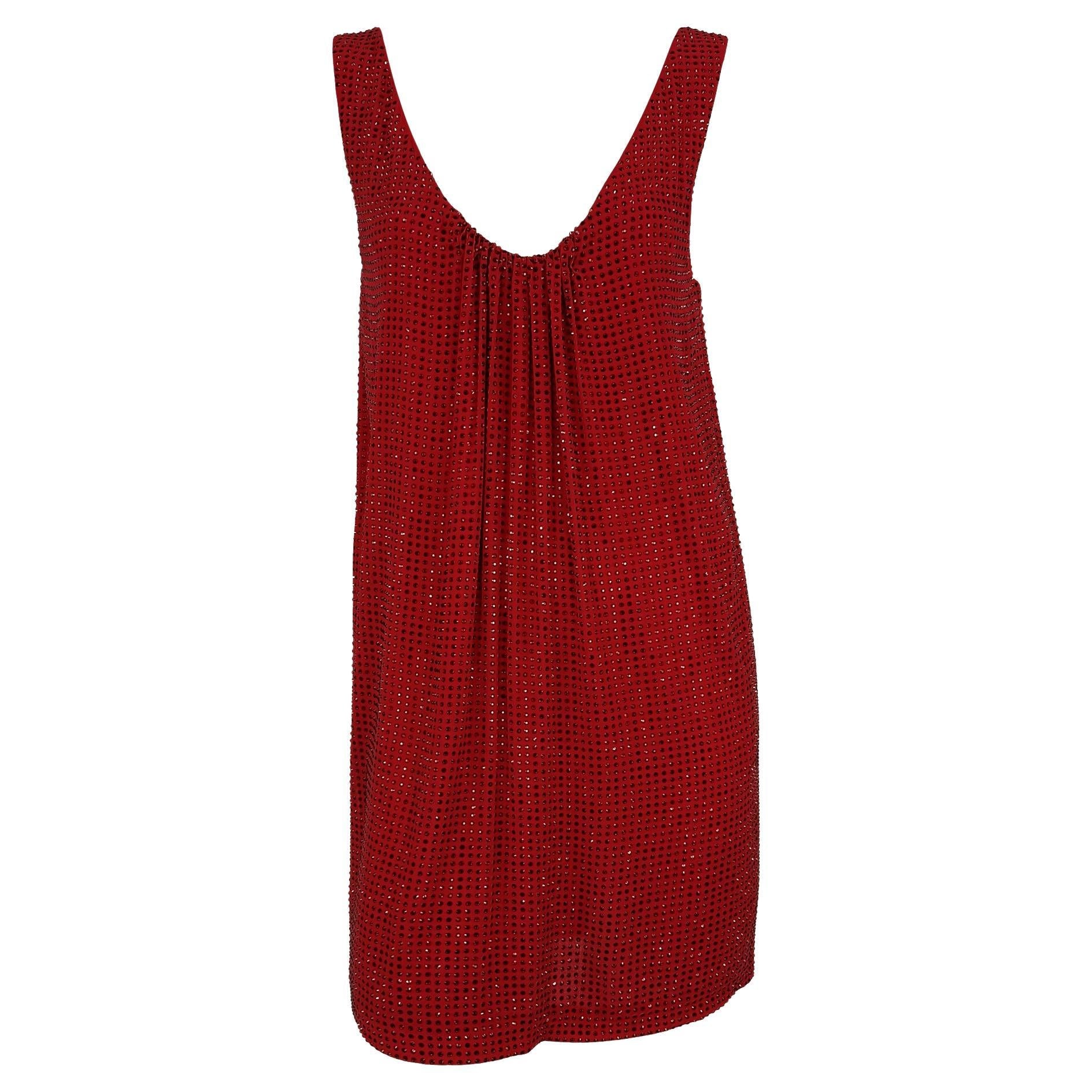 F/W 2007 Emanuel Ungaro by Dundas Runway Rhinestone Ruby Red Mini Dress - RealList