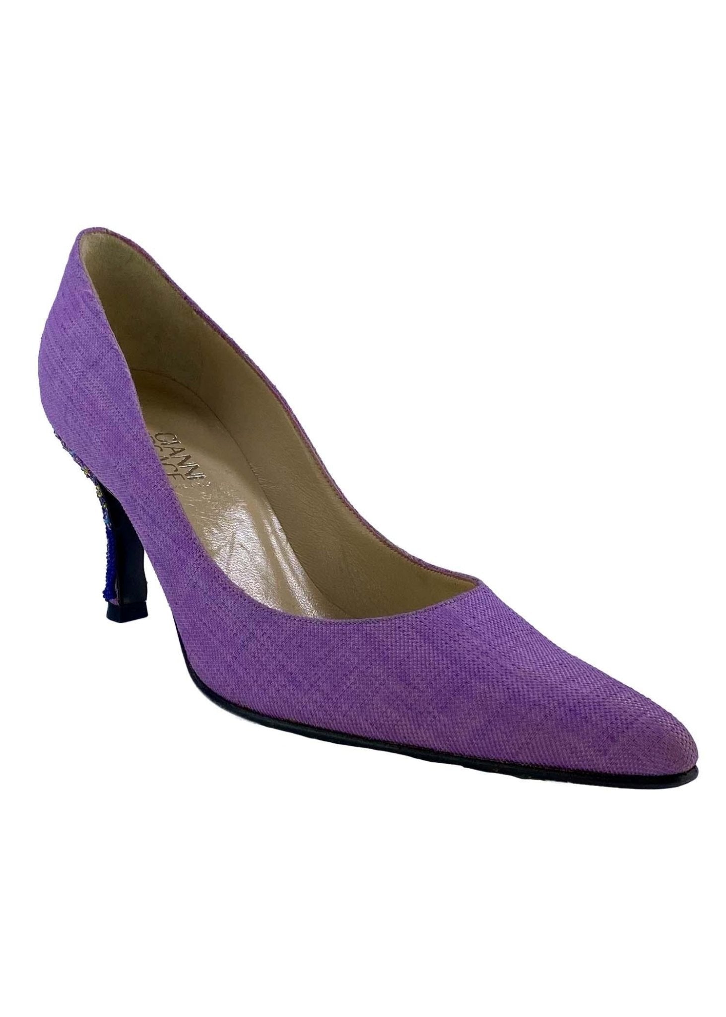Gianni Versace by Donatella Purple 3" Beaded Heel Pumps - RealList