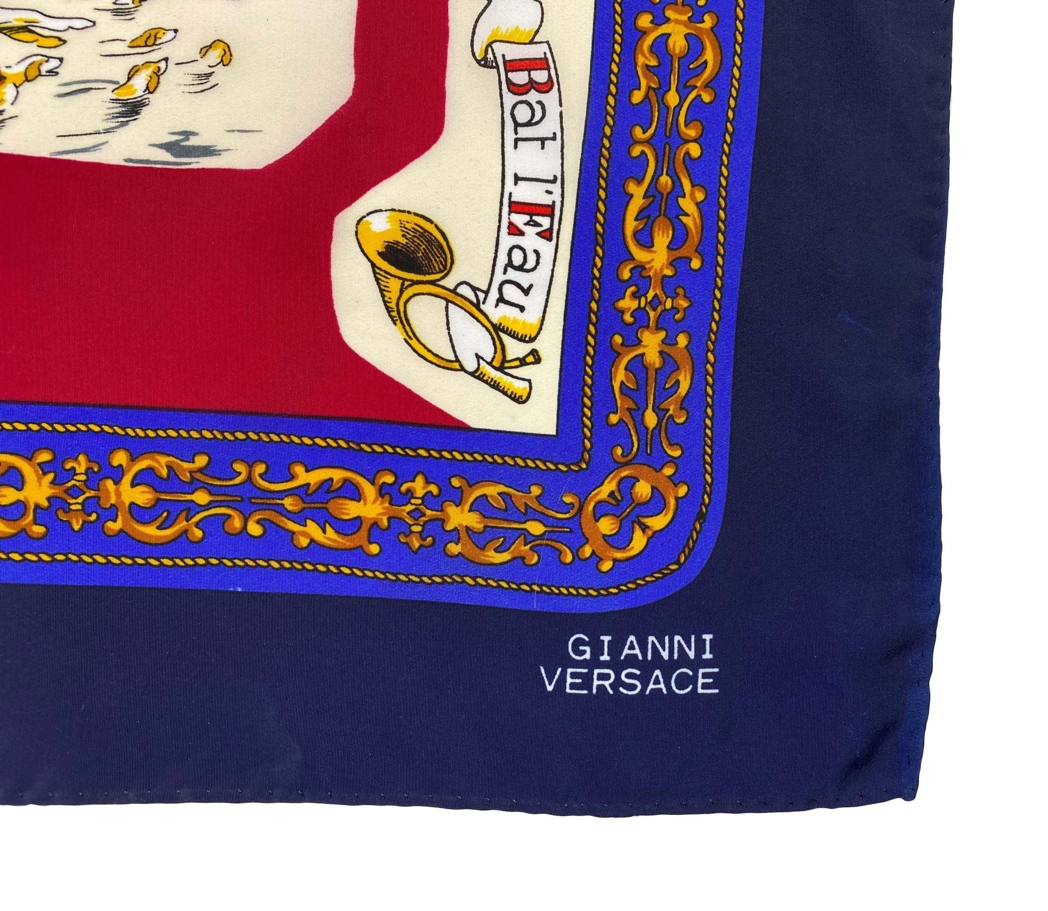 Gianni Versace Hunting Scene Silk Square Scarf - RealList