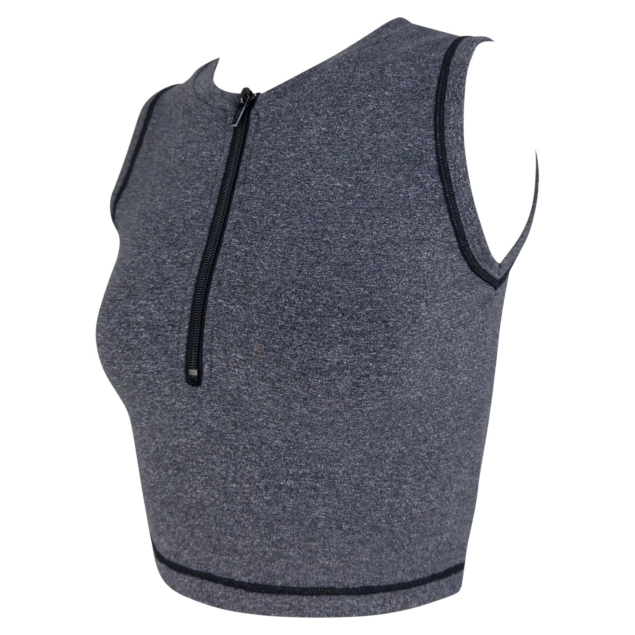 Late 1990s Dolce & Gabbana Athletic Heather Grey Stretch Crop Top - RealList