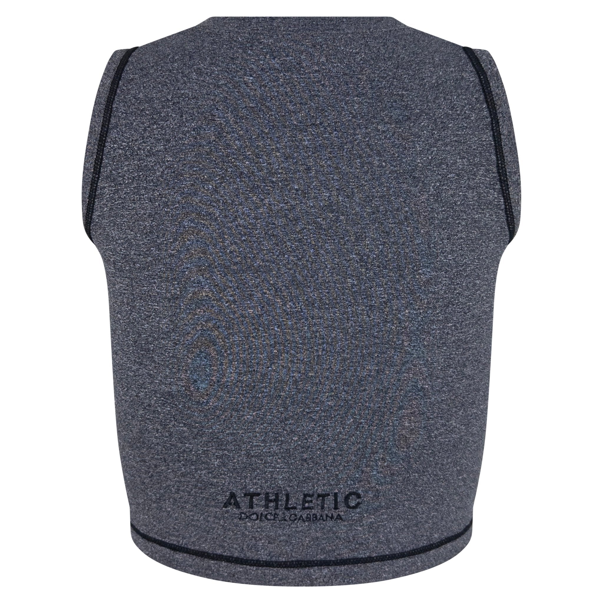 Late 1990s Dolce & Gabbana Athletic Heather Grey Stretch Crop Top - RealList
