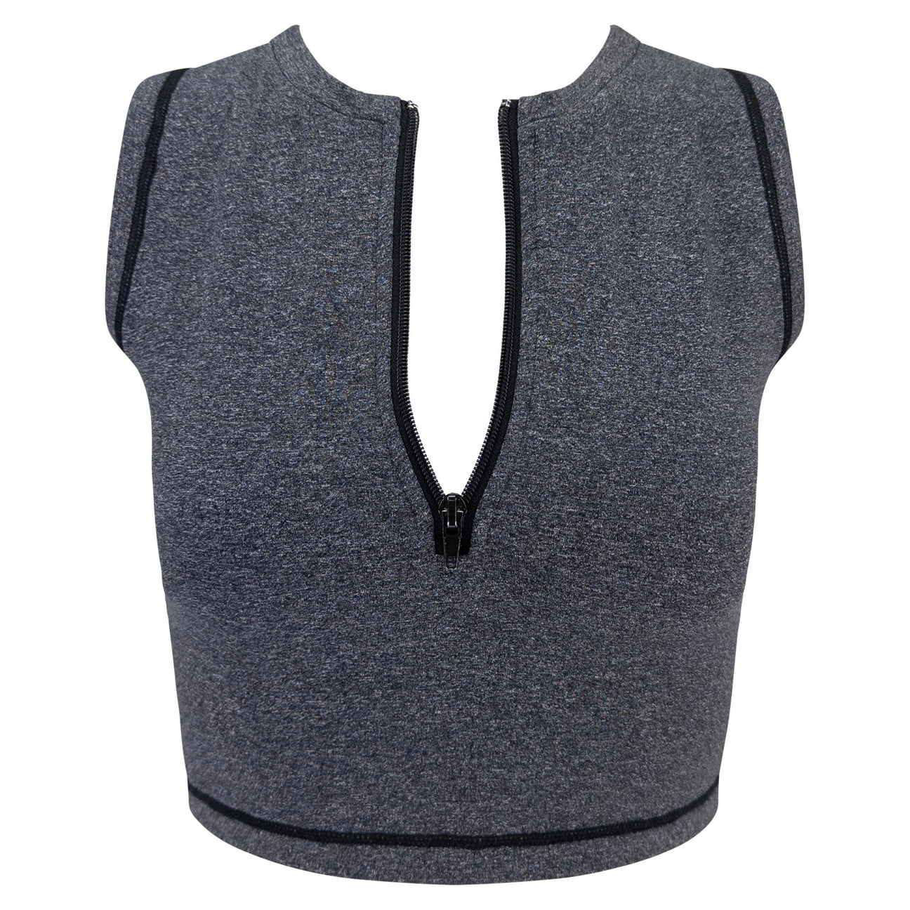 Late 1990s Dolce & Gabbana Athletic Heather Grey Stretch Crop Top - RealList