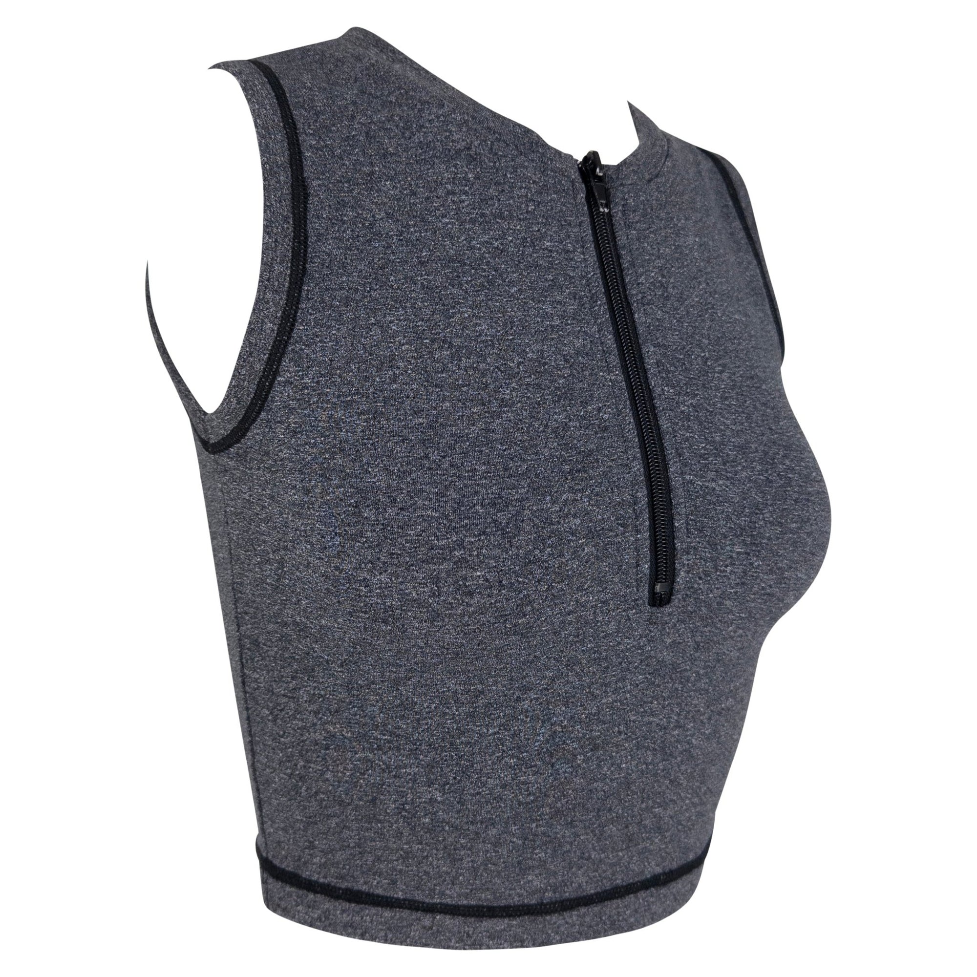 Late 1990s Dolce & Gabbana Athletic Heather Grey Stretch Crop Top - RealList