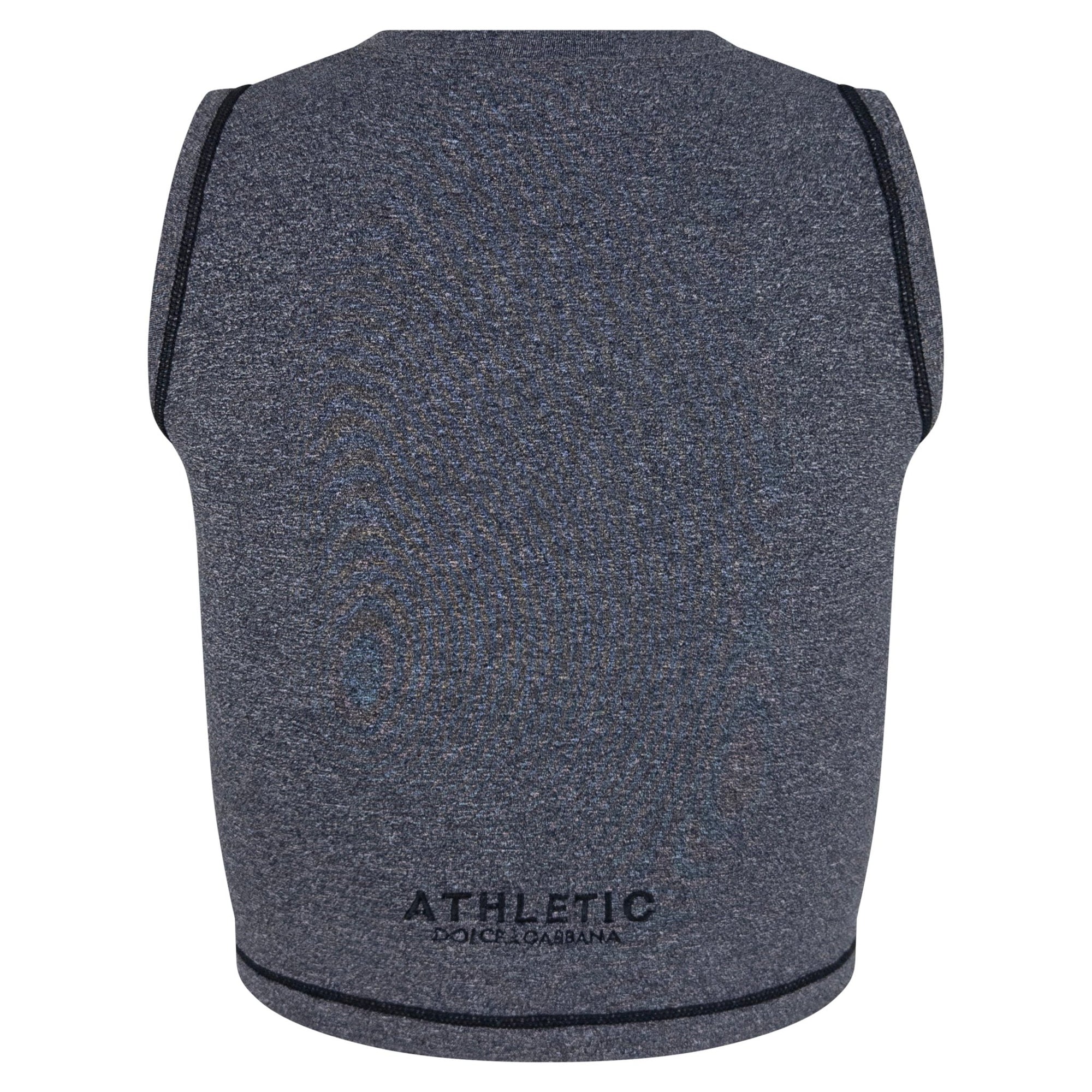 Late 1990s Dolce & Gabbana Athletic Heather Grey Stretch Crop Top - RealList