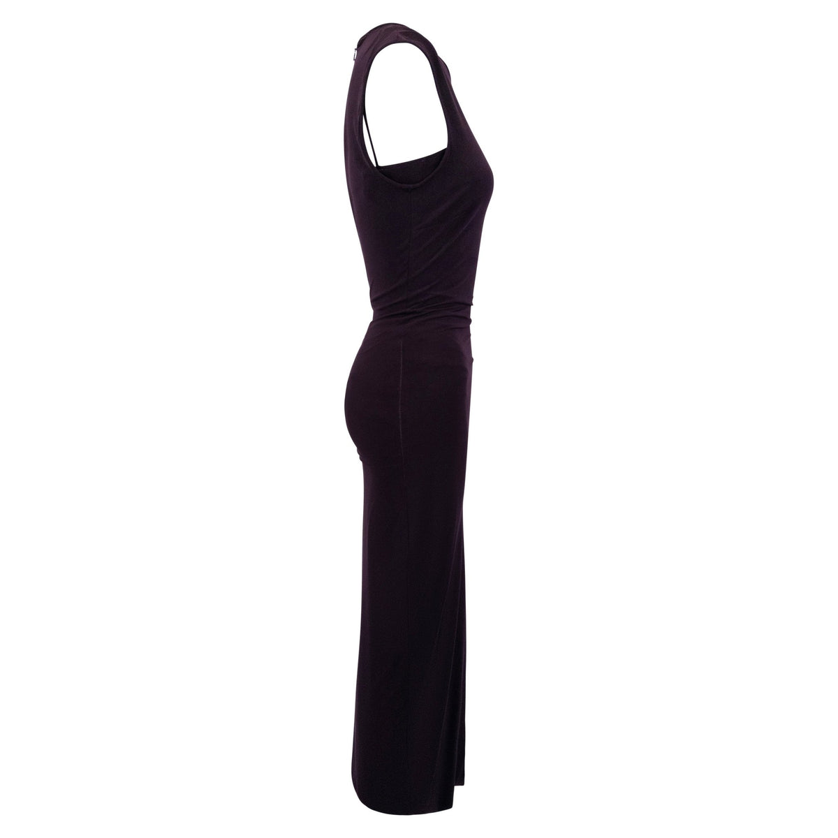 Late 1990s Dolce & Gabbana Dark Burgundy Bodycon Wiggle Dress - RealList