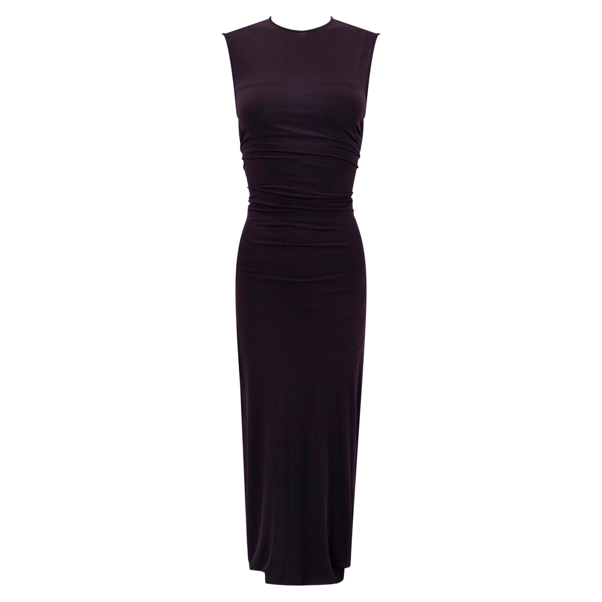 Late 1990s Dolce & Gabbana Dark Burgundy Bodycon Wiggle Dress - RealList