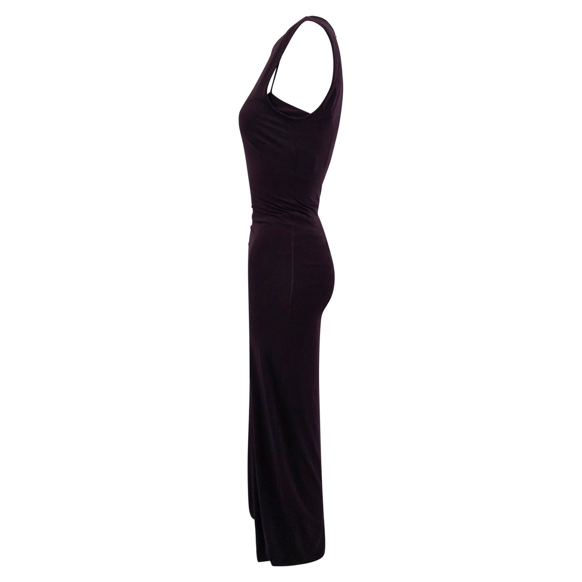 Late 1990s Dolce & Gabbana Dark Burgundy Bodycon Wiggle Dress - RealList