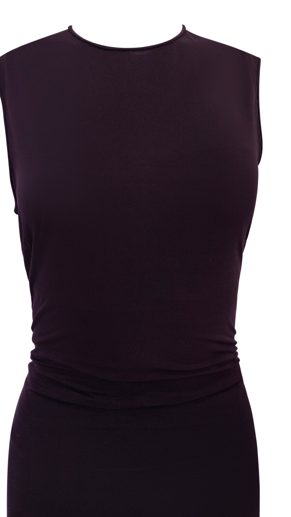 Late 1990s Dolce & Gabbana Dark Burgundy Bodycon Wiggle Dress - RealList