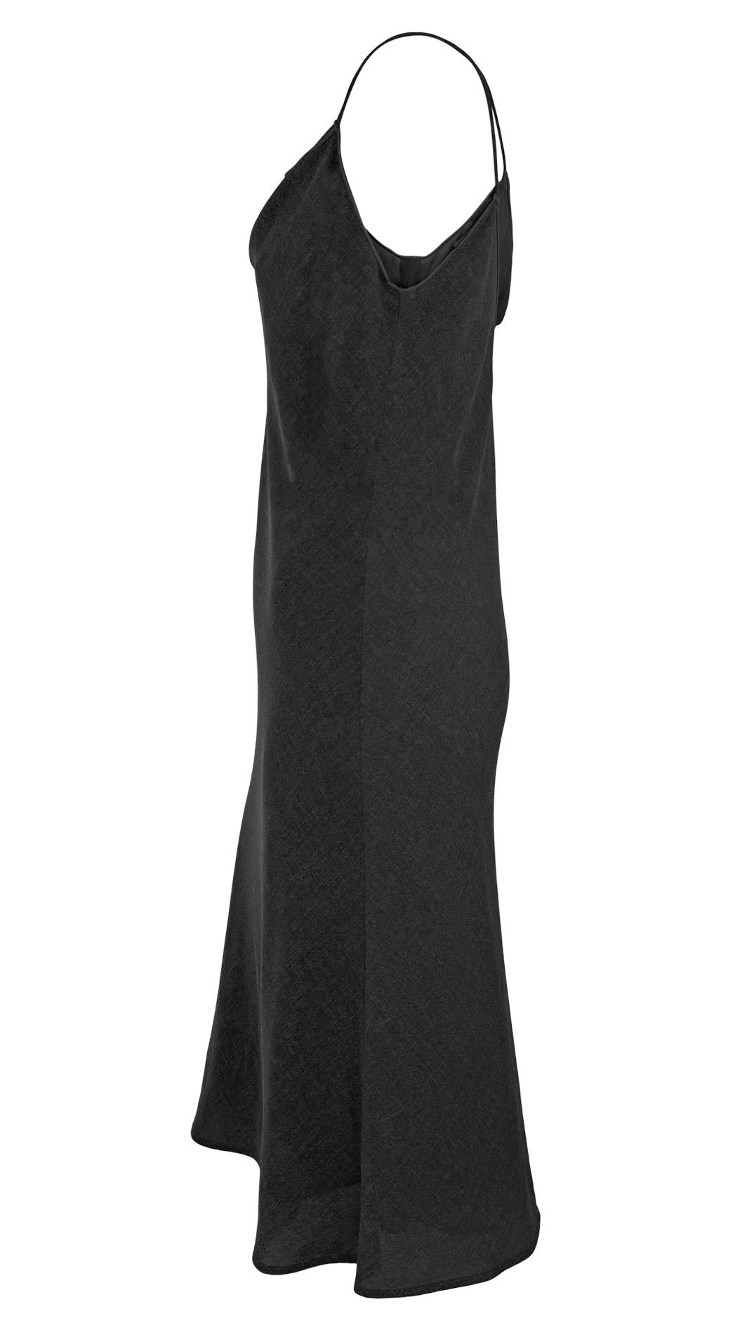 Late 1990s Giorgio Armani Grey Chiffon Double Slip Dress - RealList