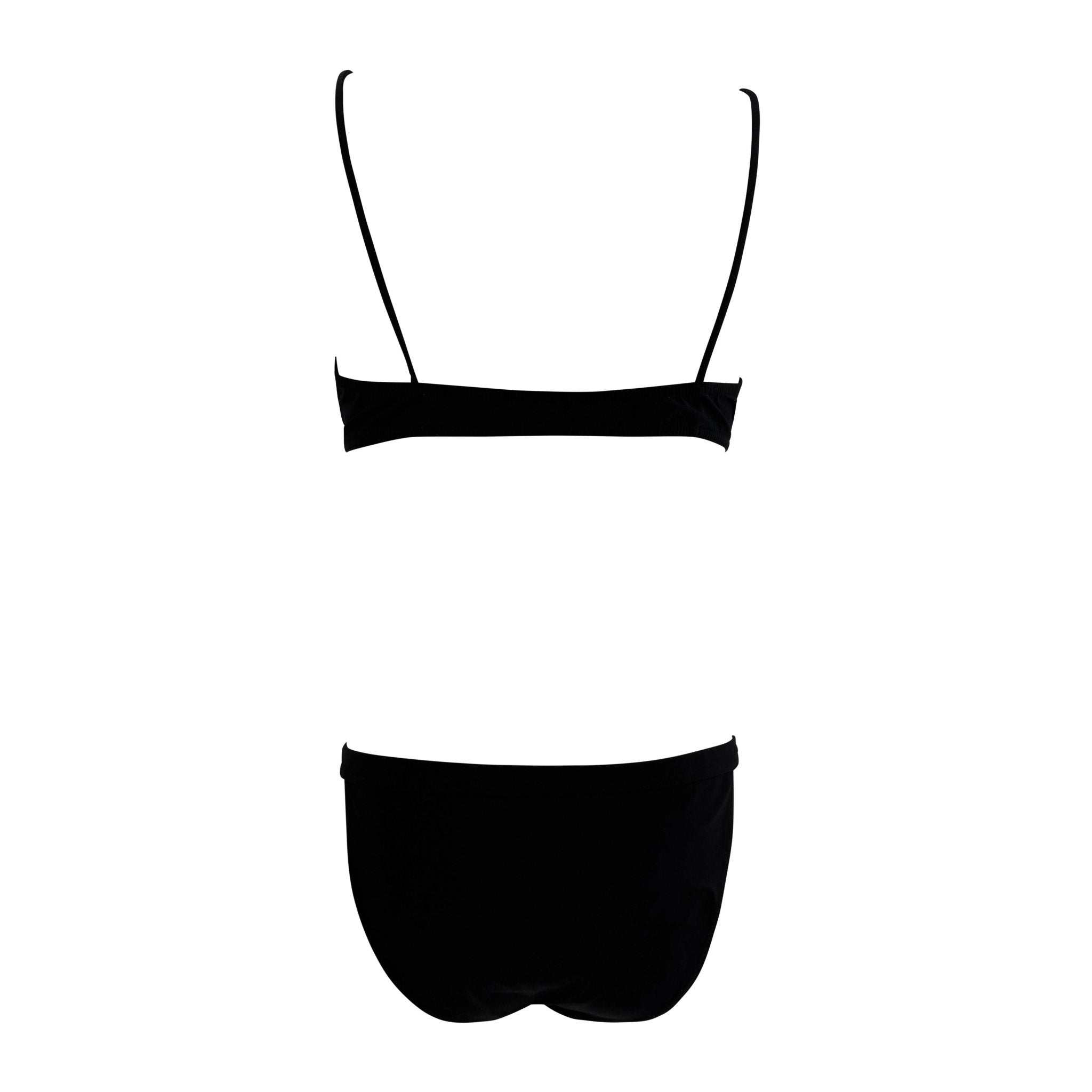 Late 1990s Gucci by Tom Ford Black Stretch Belted Logo Buckle Bikini Swim Set - RealList