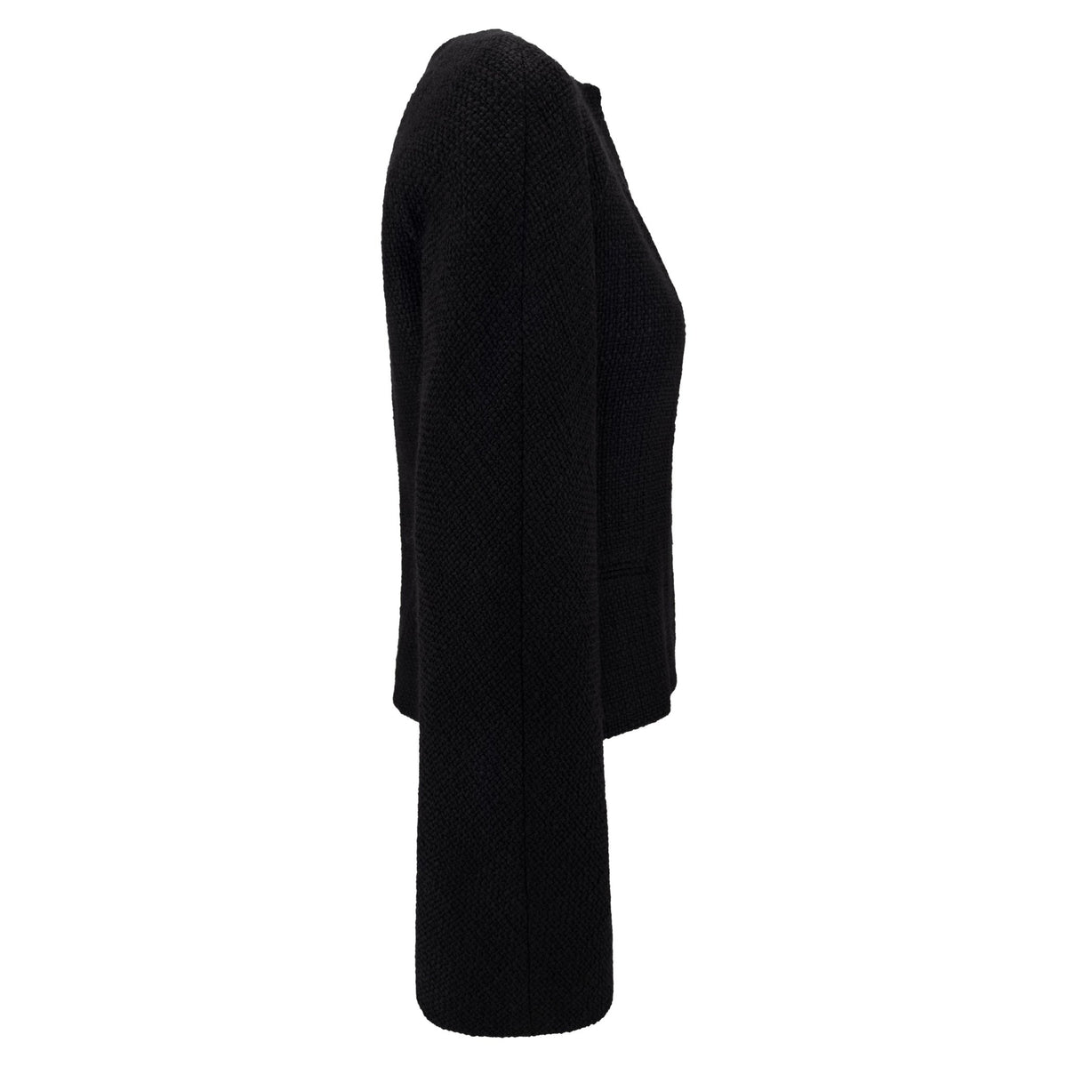 Late 1990s Guy Laroche by Alber Elbaz Black Tweed Blazer Jacket - RealList