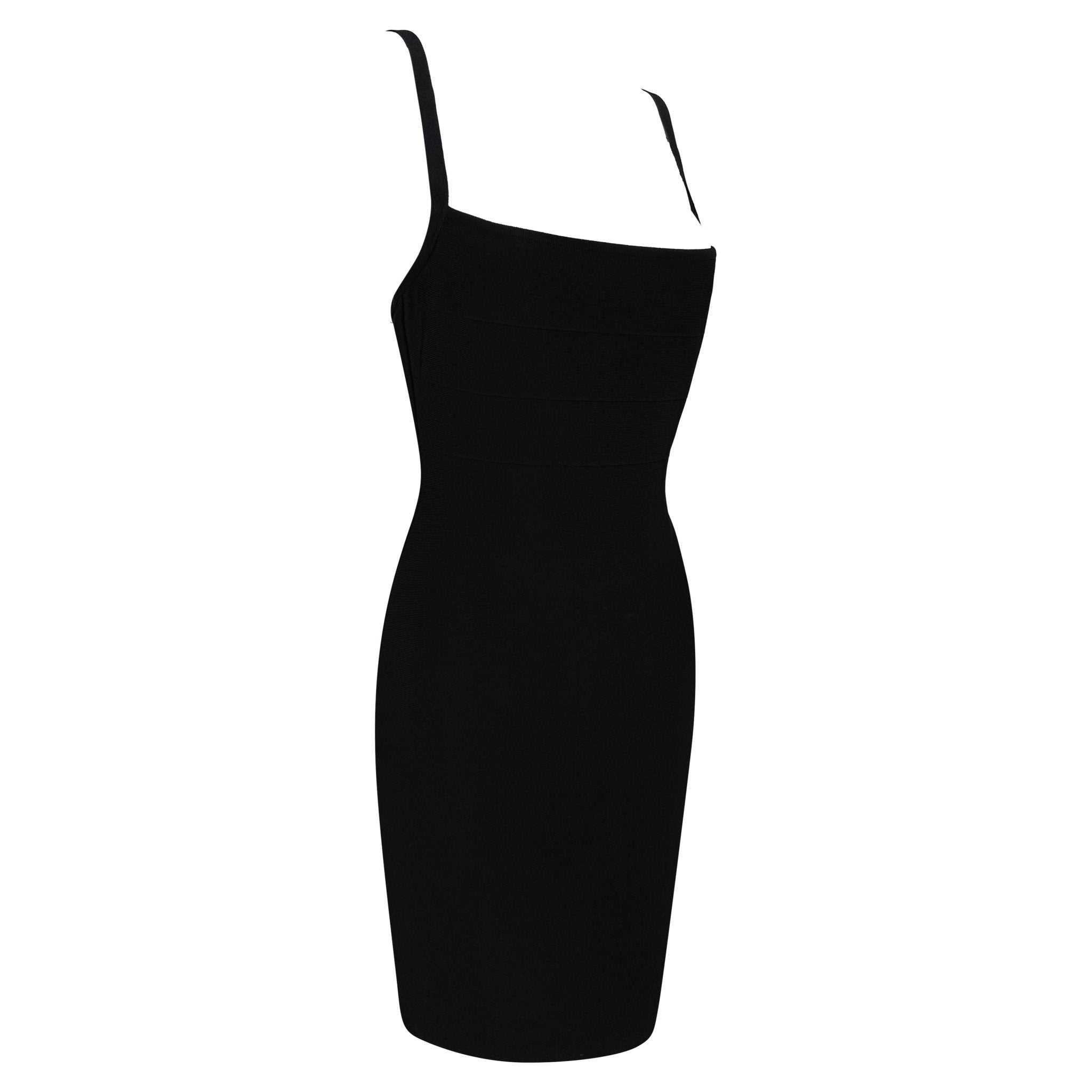 Late 1990s Hervé Léger Black Ribbed Bandage Mini Dress - RealList