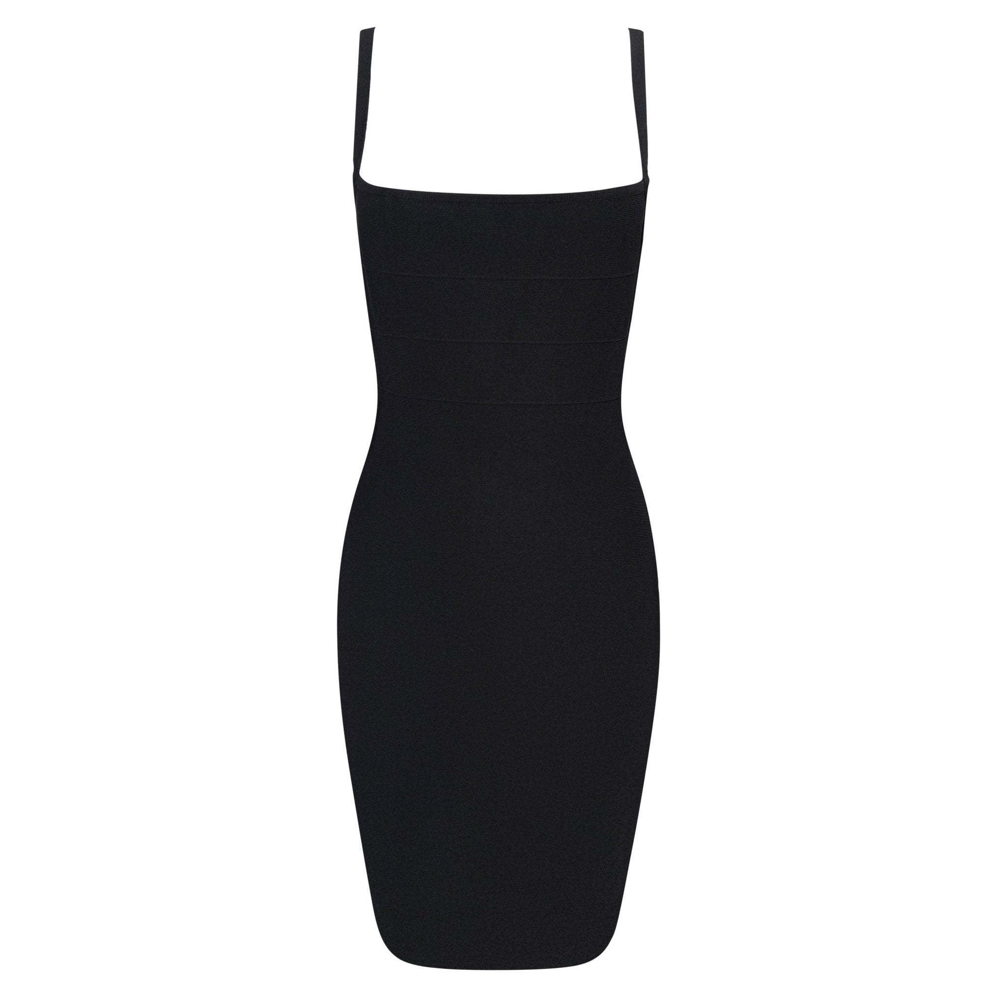 Late 1990s Hervé Léger Black Ribbed Bandage Mini Dress - RealList