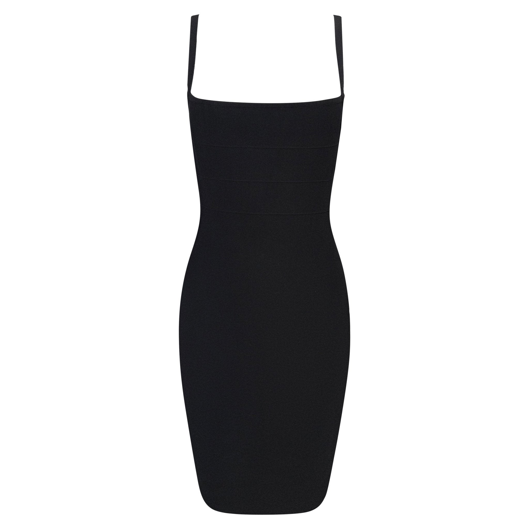 Late 1990s Hervé Léger Black Ribbed Bandage Mini Dress - RealList