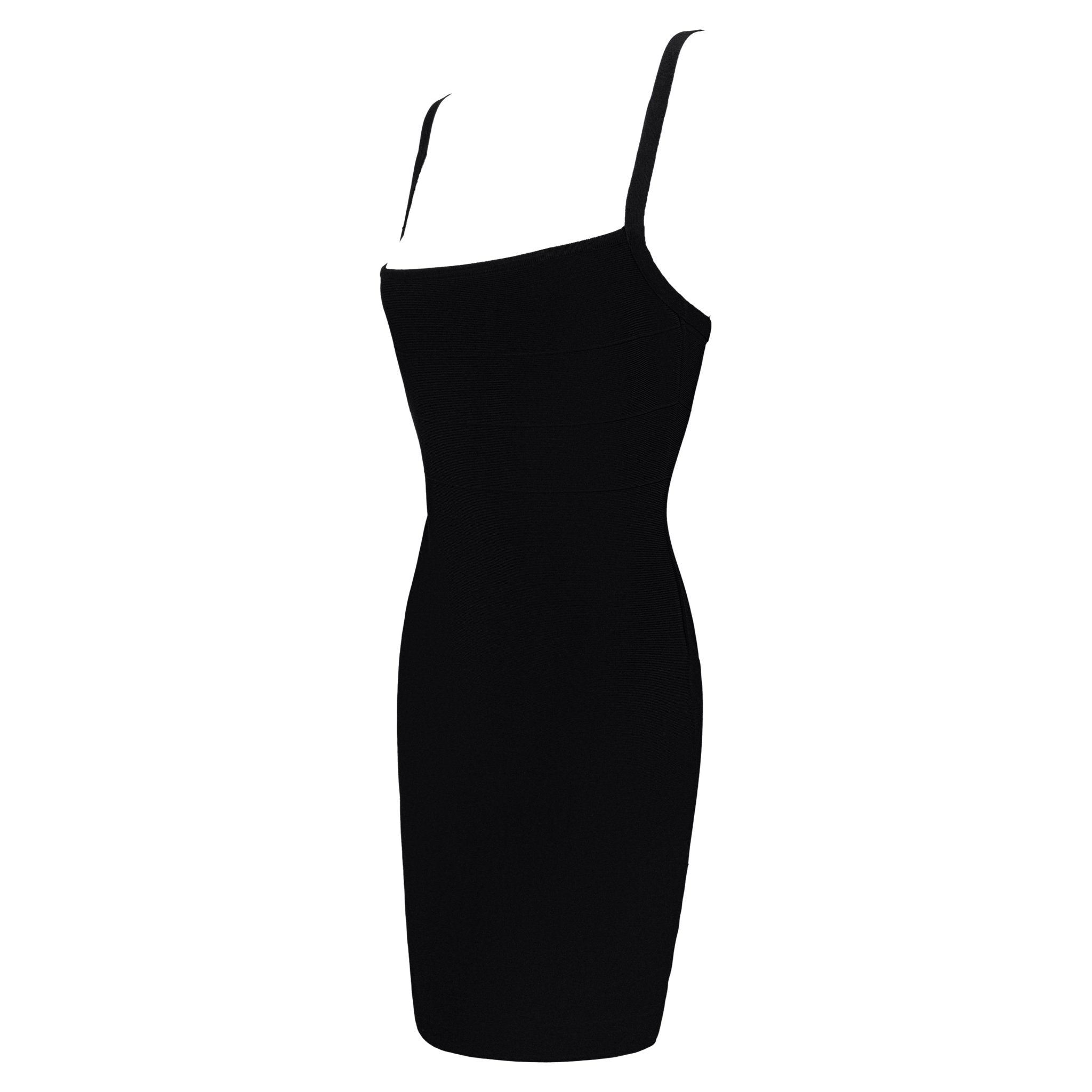 Late 1990s Hervé Léger Black Ribbed Bandage Mini Dress - RealList