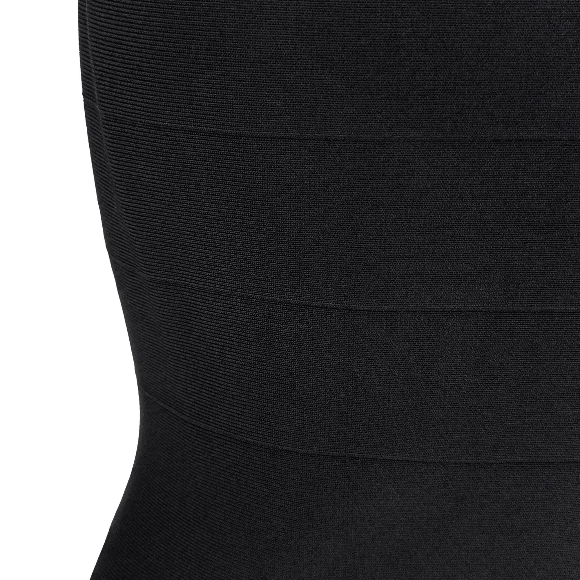 Late 1990s Hervé Léger Black Ribbed Bandage Mini Dress - RealList