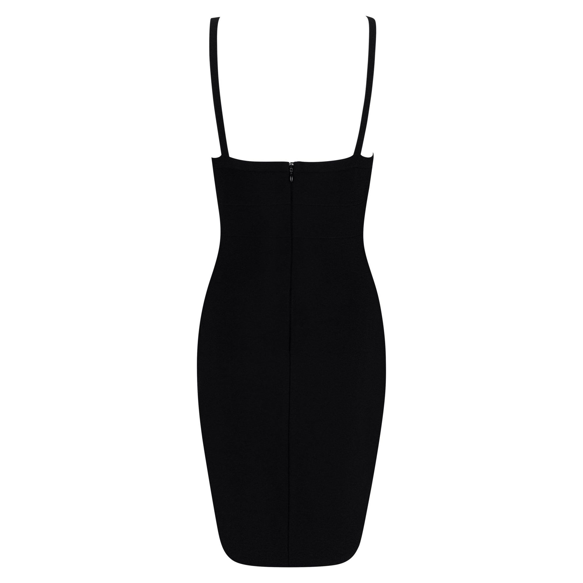Late 1990s Hervé Léger Black Ribbed Bandage Mini Dress - RealList