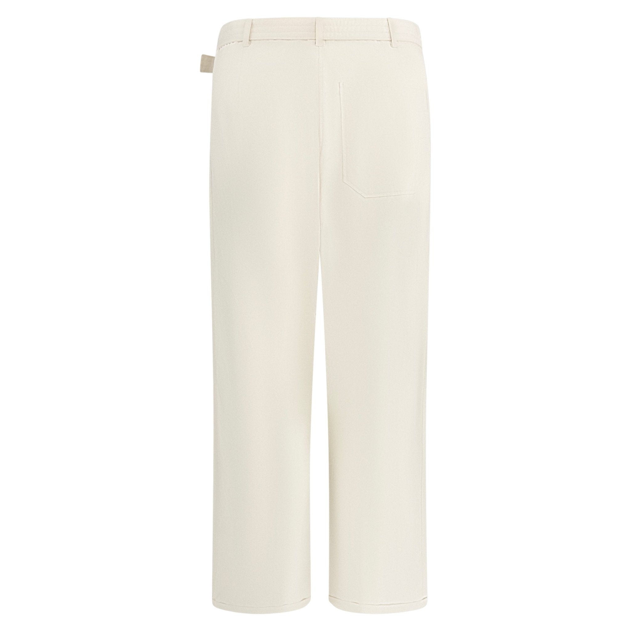Late 1990s Jil Sander Off - White Cotton Poplin Belted Wide Leg Pants - RealList