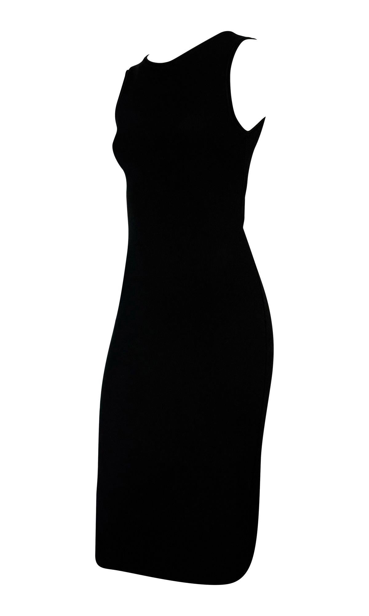 Late 1990s Richard Tyler Backless Cutout Black Bodycon Knit Dress - RealList