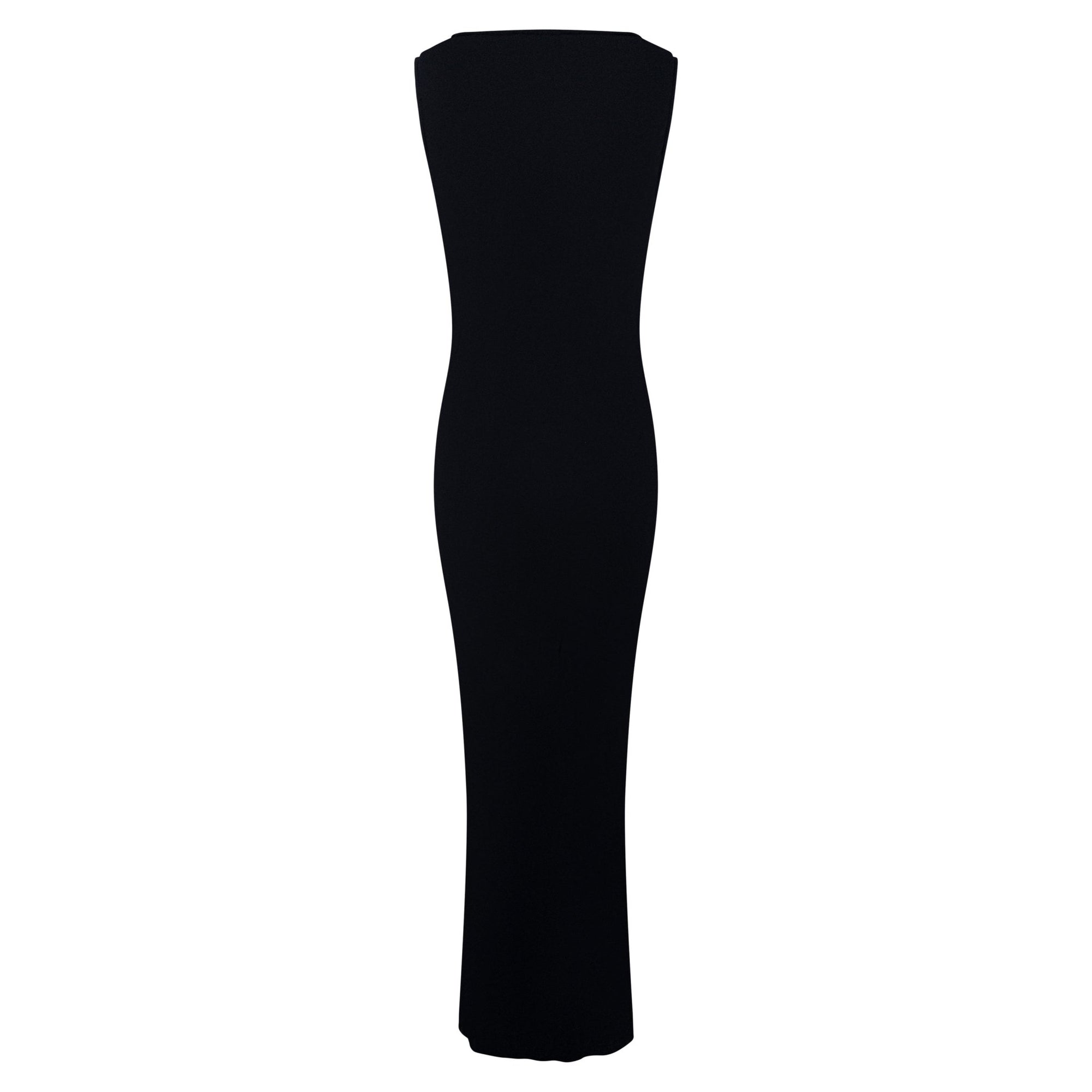 Late 1990s Yves Saint Laurent Black Stretch Silk Plunging Cowl Gown - RealList