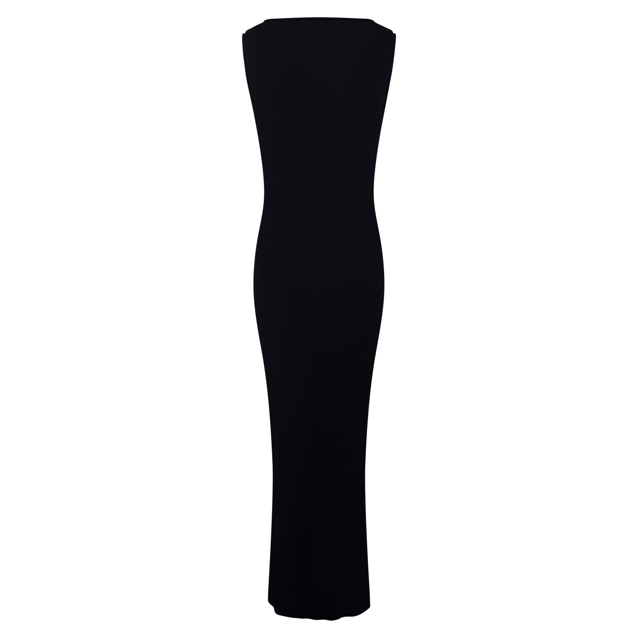 Late 1990s Yves Saint Laurent Black Stretch Silk Plunging Cowl Gown - RealList