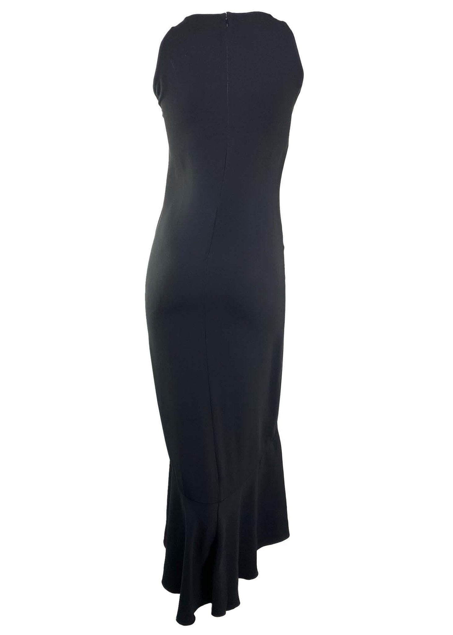 Mid - Late 1990s Gianni Versace Couture Black Dropped Hem Bias - Cut Wiggle Gown LBD - RealList