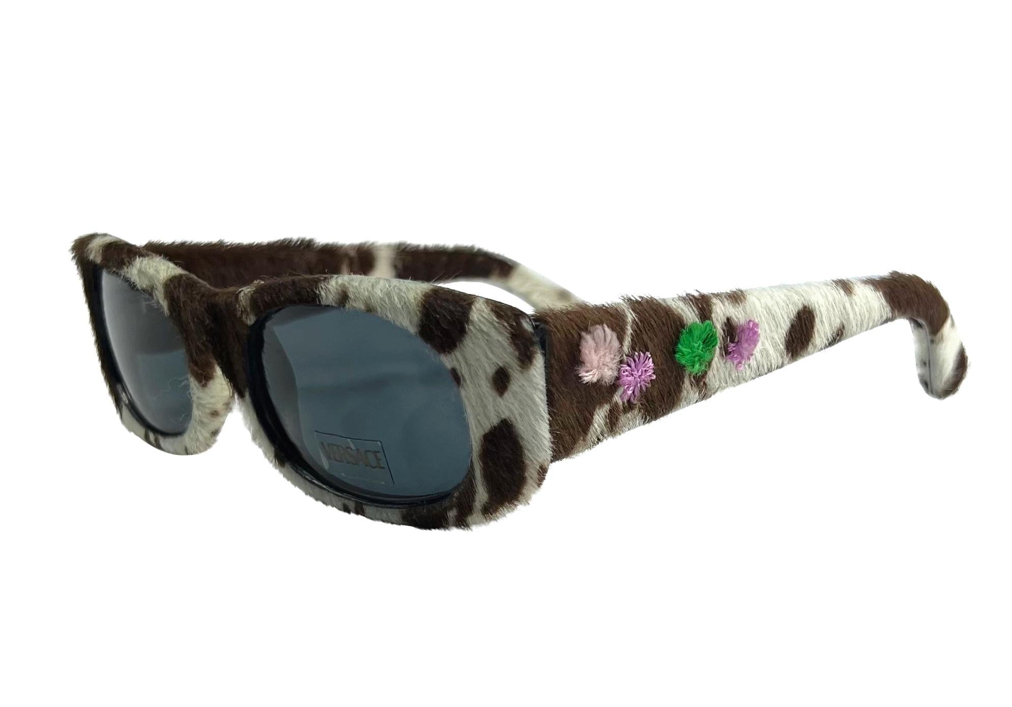 NEW S/S 1999 Gianni Versace by Donatella Pony Hair Appliqué Sunglasses - RealList