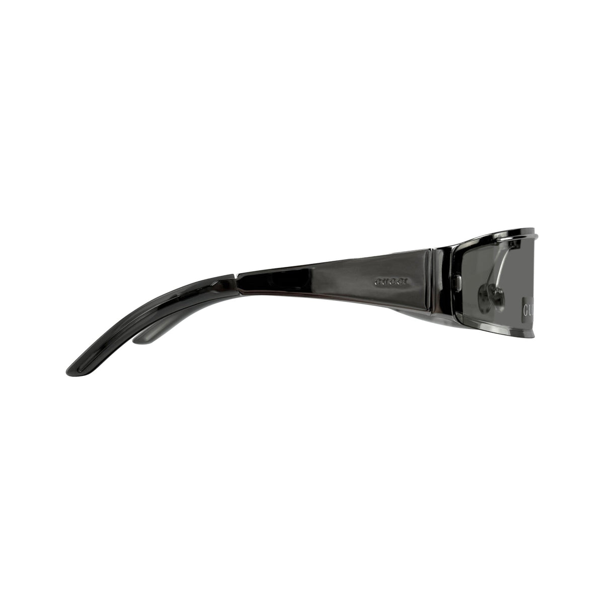 NEW S/S 2003 Gucci by Tom Ford Polarized Silver Tone Shield Logo Sunglasses - RealList
