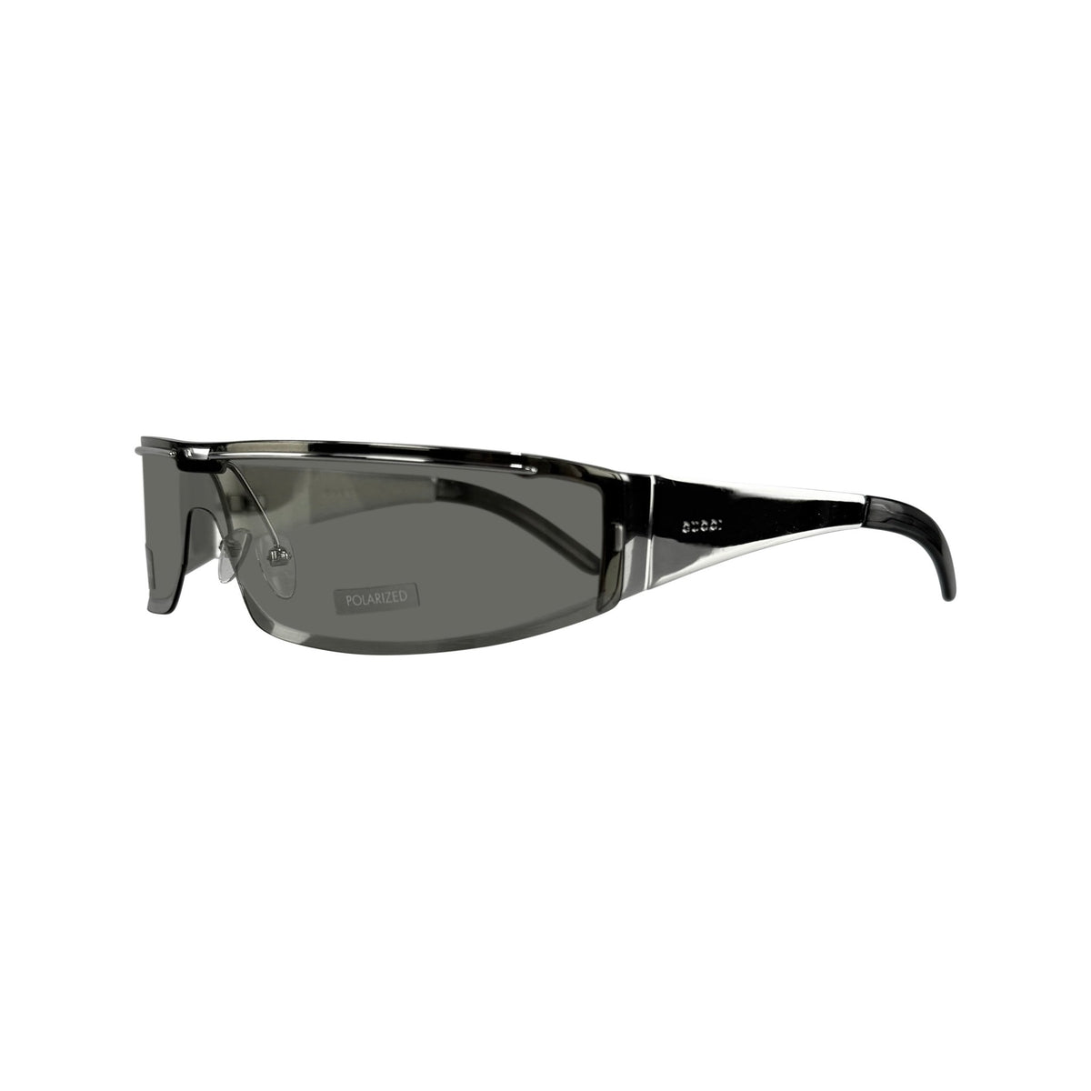 NEW S/S 2003 Gucci by Tom Ford Polarized Silver Tone Shield Logo Sunglasses - RealList