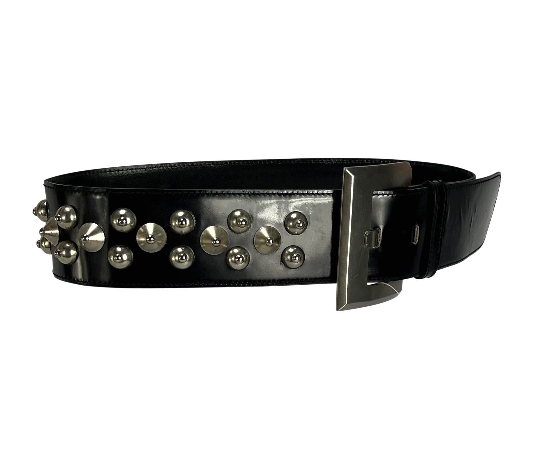 NWT 1980s Gianni Versace Black Oversized Studded Waist Belt - RealList