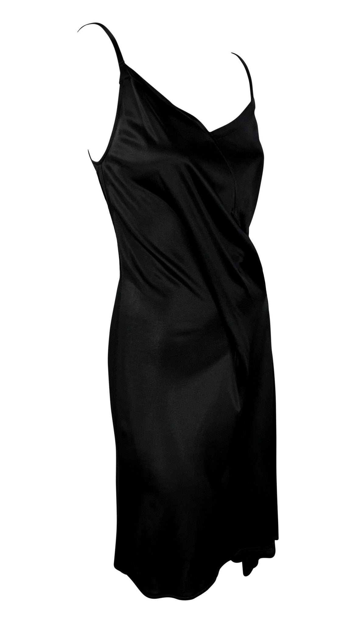 NWT 1990s Ann Demeulemeester Black Viscose Asymmetric Wrap - Style Dress - RealList