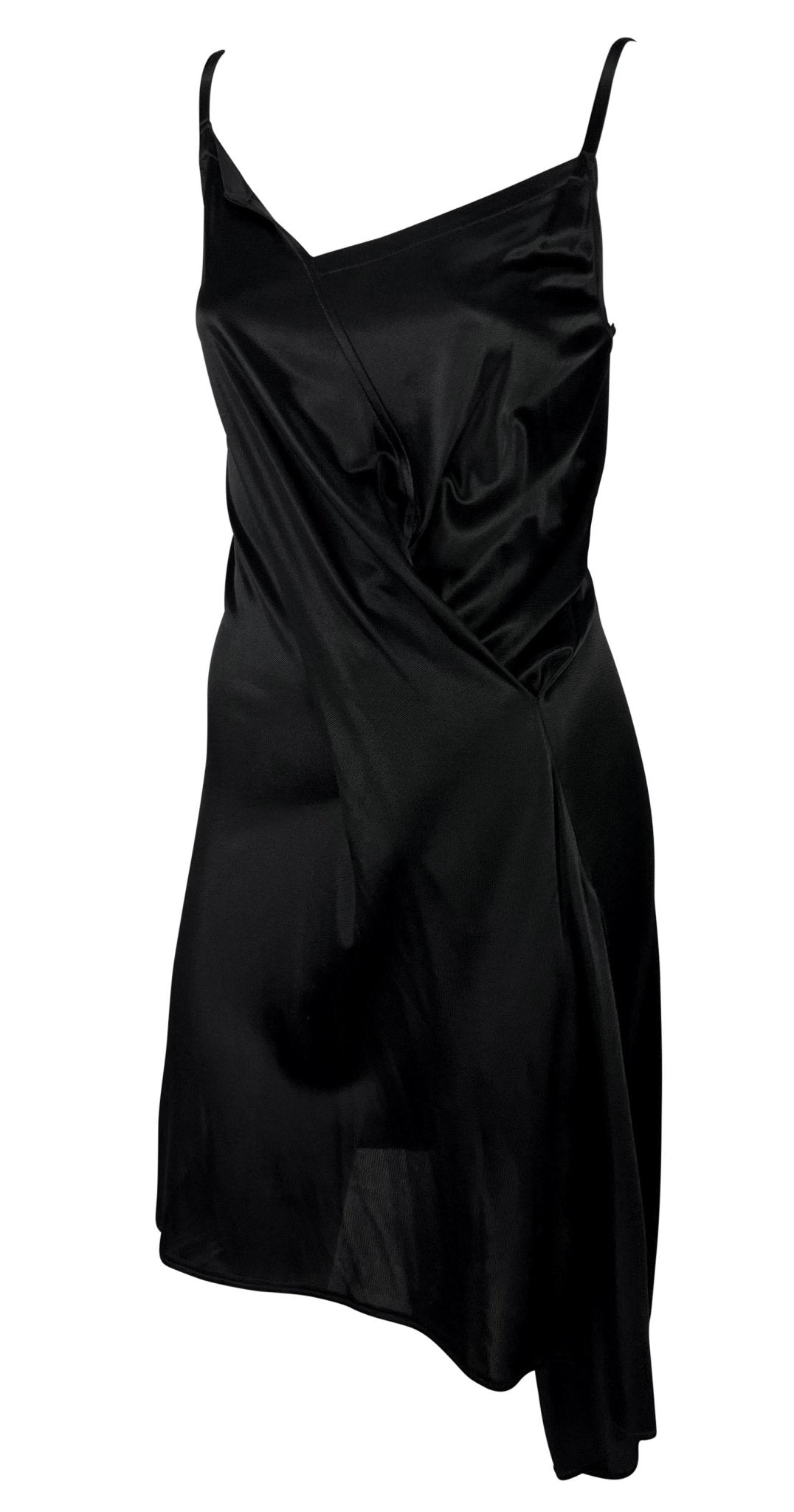 NWT 1990s Ann Demeulemeester Black Viscose Asymmetric Wrap - Style Dress - RealList