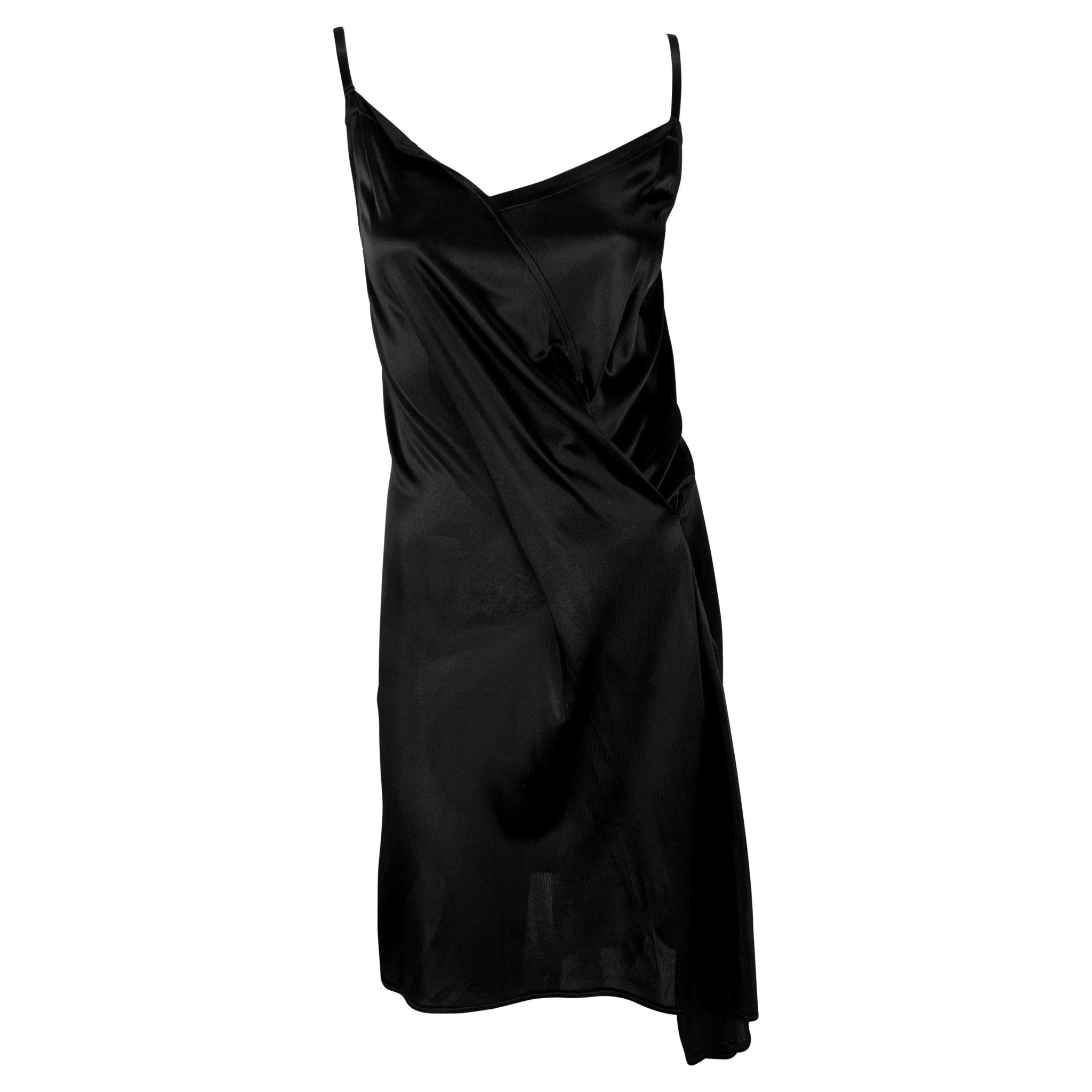 NWT 1990s Ann Demeulemeester Black Viscose Asymmetric Wrap - Style Dress - RealList