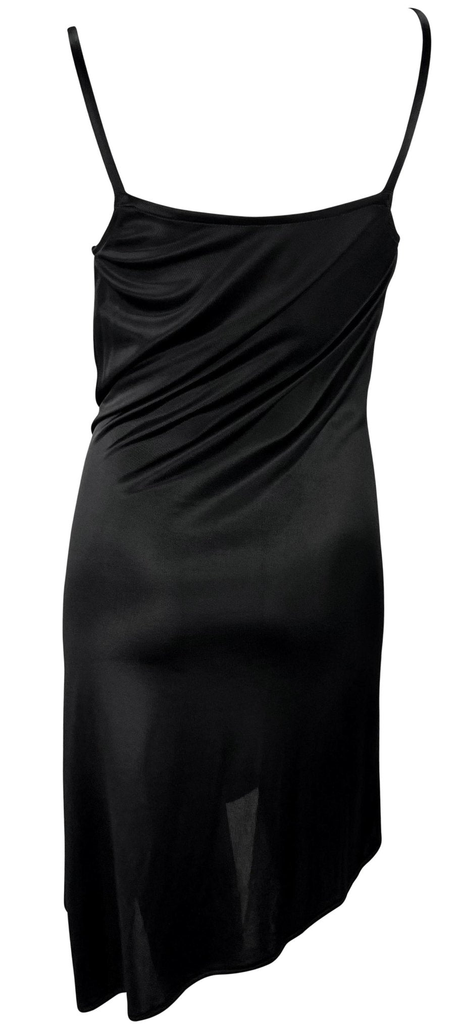 NWT 1990s Ann Demeulemeester Black Viscose Asymmetric Wrap - Style Dress - RealList