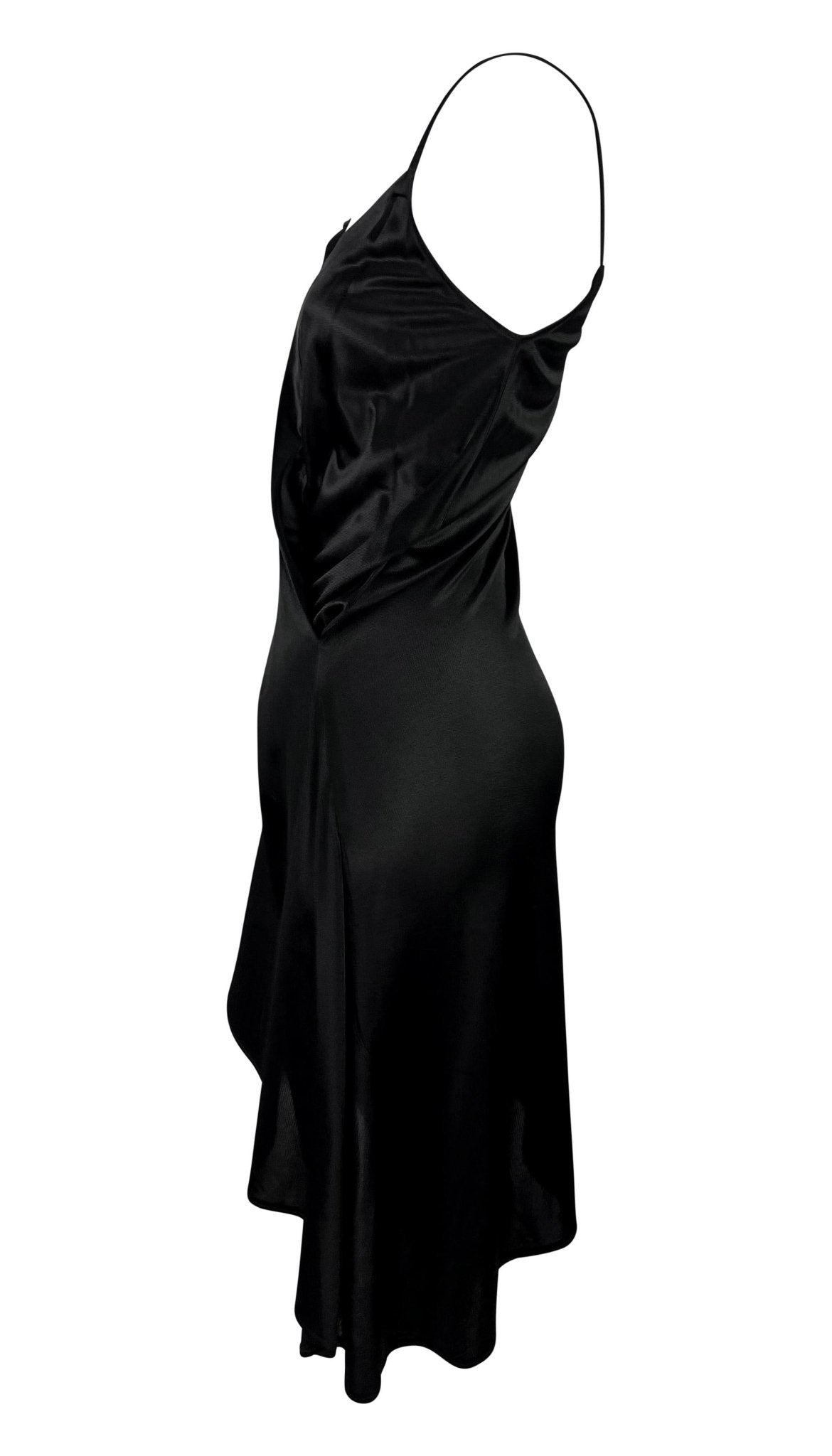 NWT 1990s Ann Demeulemeester Black Viscose Asymmetric Wrap - Style Dress - RealList