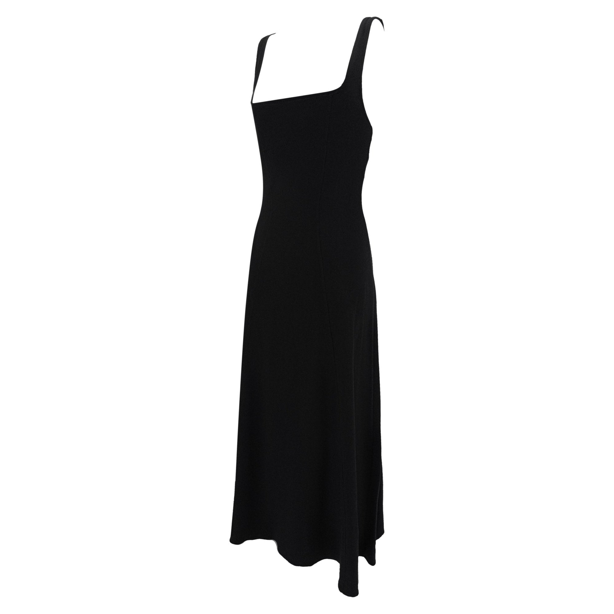 NWT 1990s Calvin Klein Black Stretch Flare Maxi Swim/Beach Dress - RealList