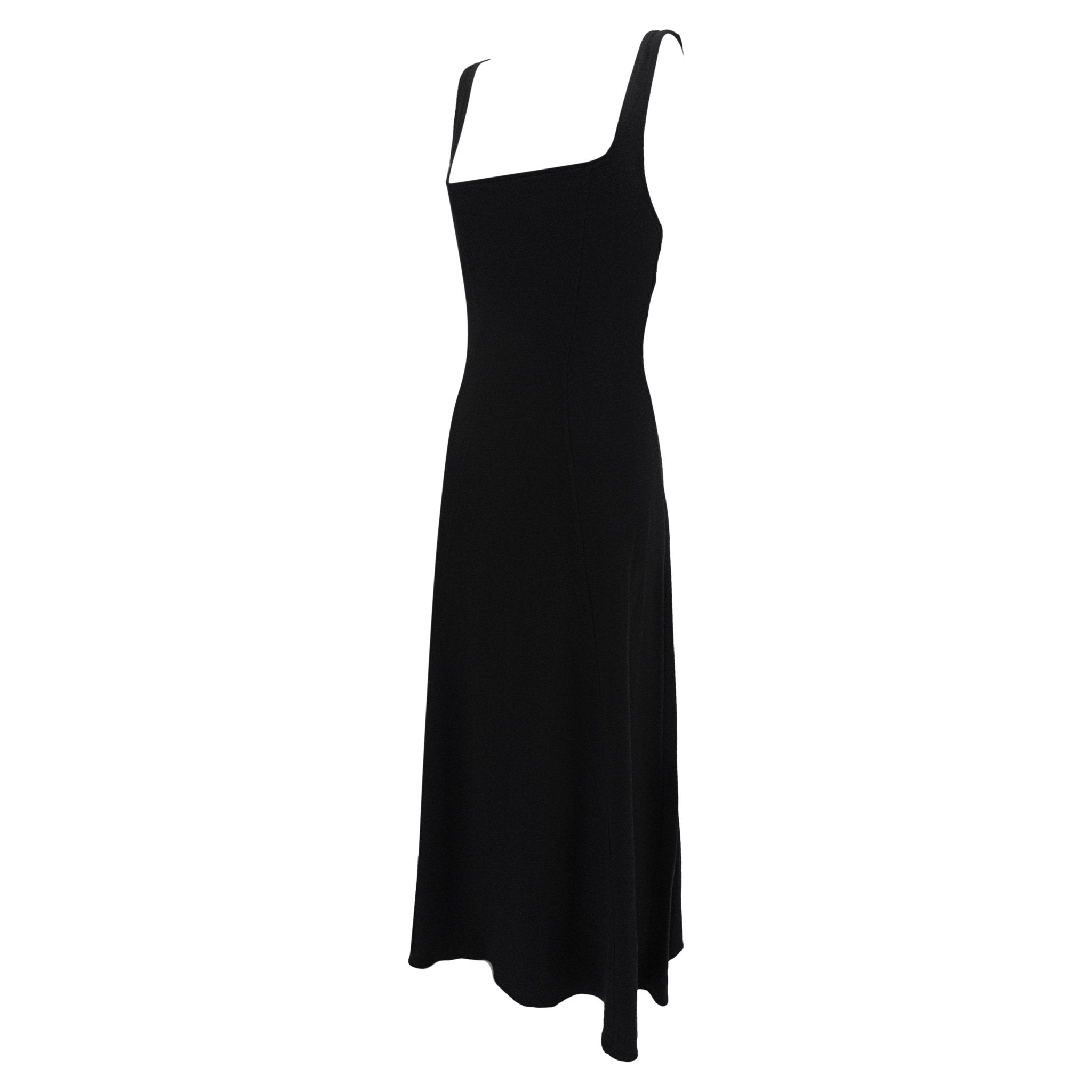 NWT 1990s Calvin Klein Black Stretch Flare Maxi Swim/Beach Dress - RealList