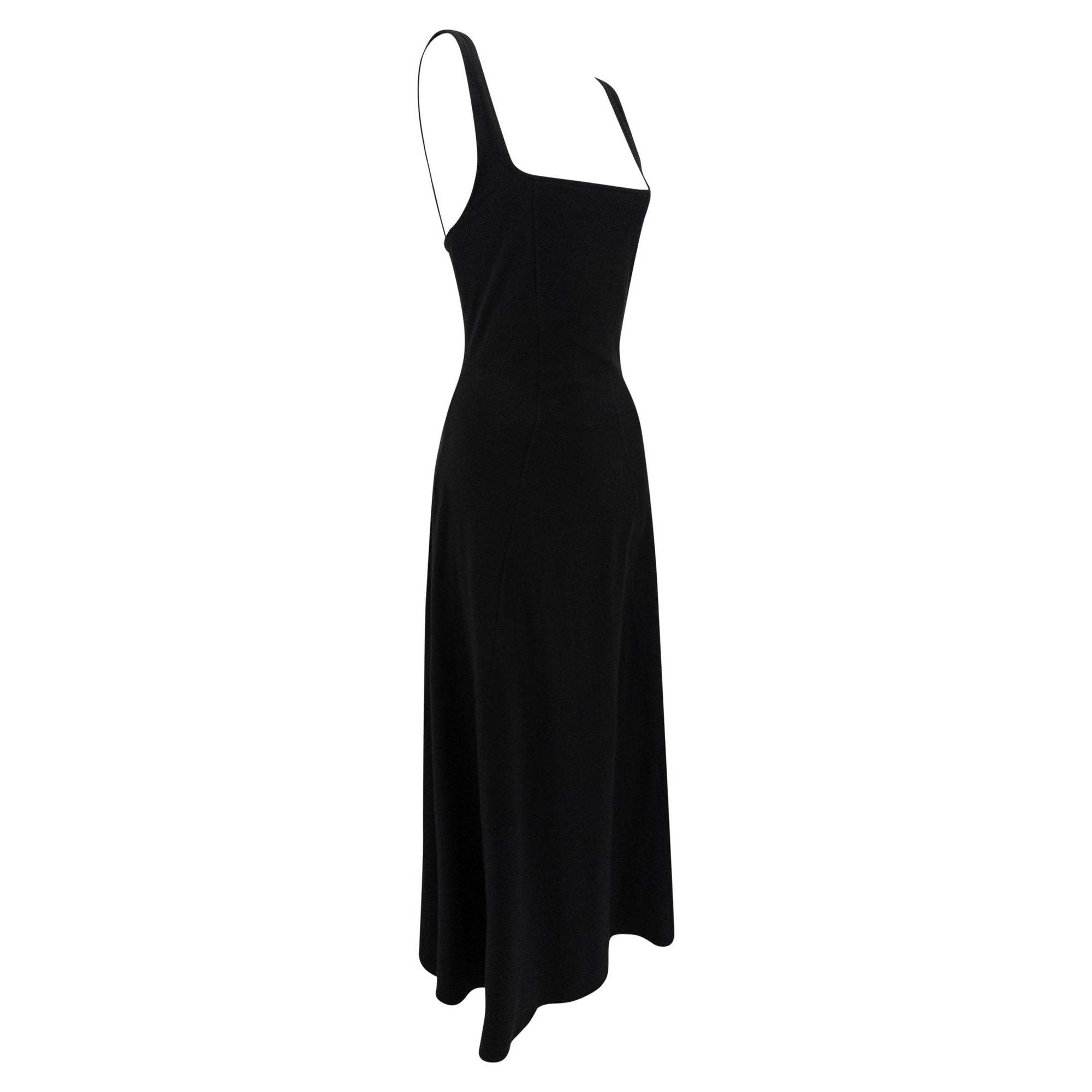 NWT 1990s Calvin Klein Black Stretch Flare Maxi Swim/Beach Dress - RealList