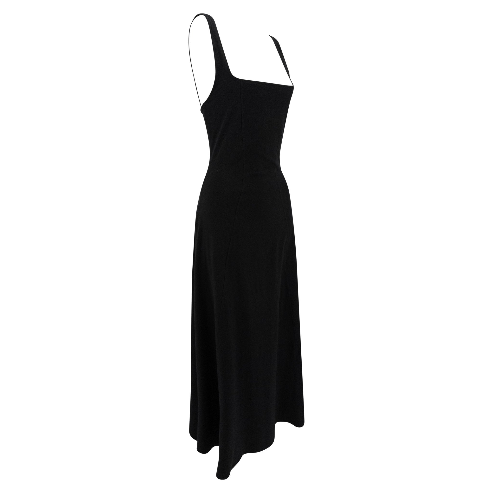 NWT 1990s Calvin Klein Black Stretch Flare Maxi Swim/Beach Dress - RealList