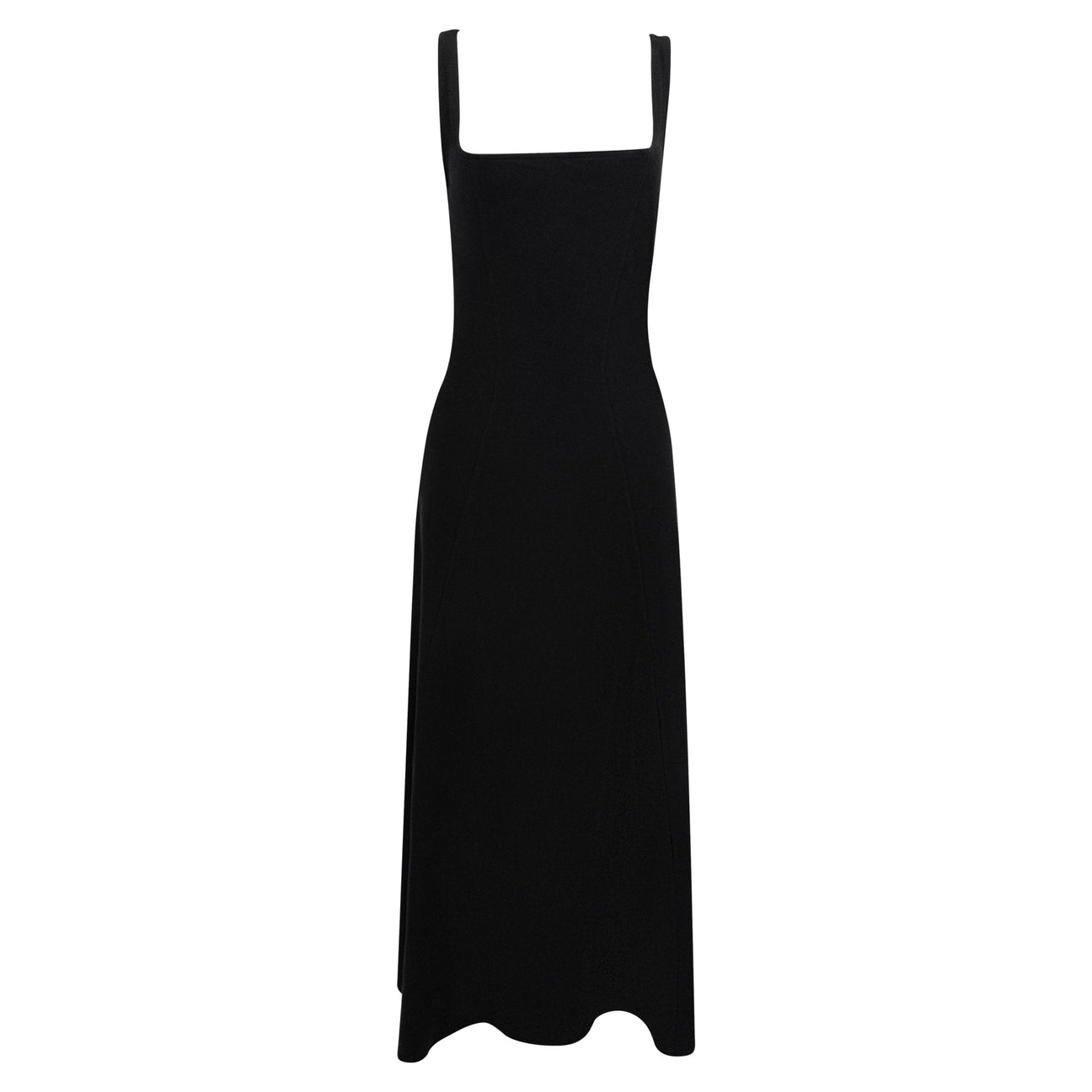 NWT 1990s Calvin Klein Black Stretch Flare Maxi Swim/Beach Dress - RealList