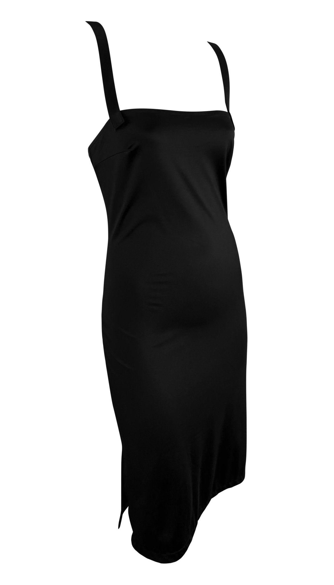 NWT 1990s Dolce & Gabbana Black Bodycon Stretch Sleeveless Beach Cocktail Dress - RealList