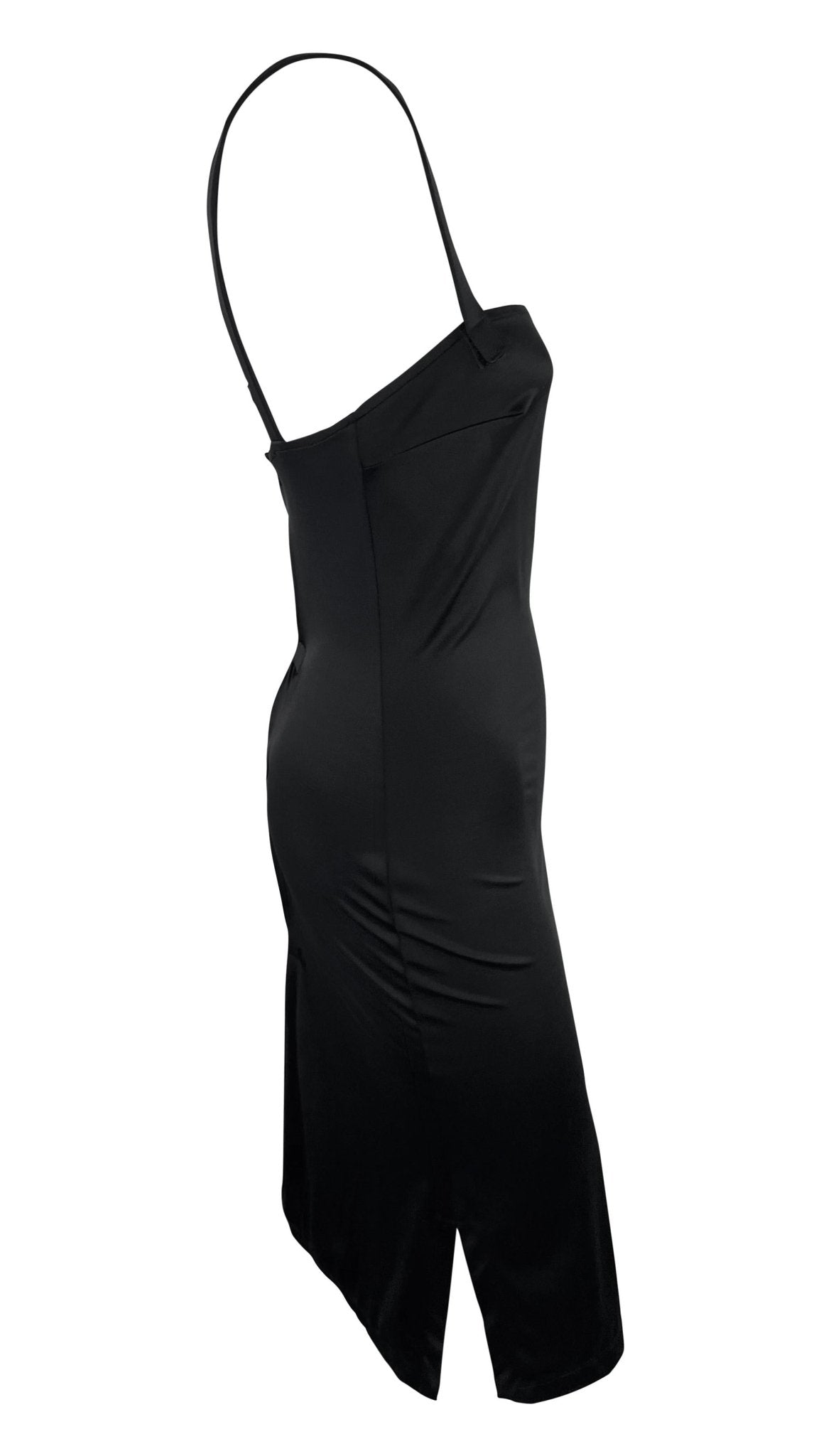 NWT 1990s Dolce & Gabbana Black Bodycon Stretch Sleeveless Beach Cocktail Dress - RealList