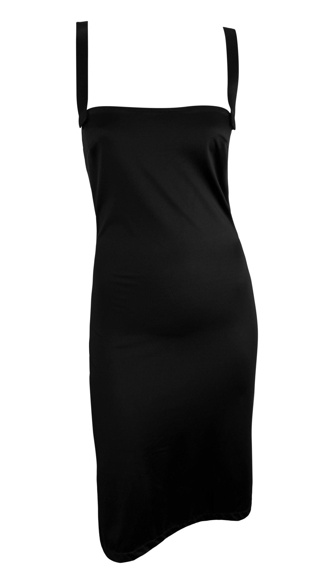 NWT 1990s Dolce & Gabbana Black Bodycon Stretch Sleeveless Beach Cocktail Dress - RealList