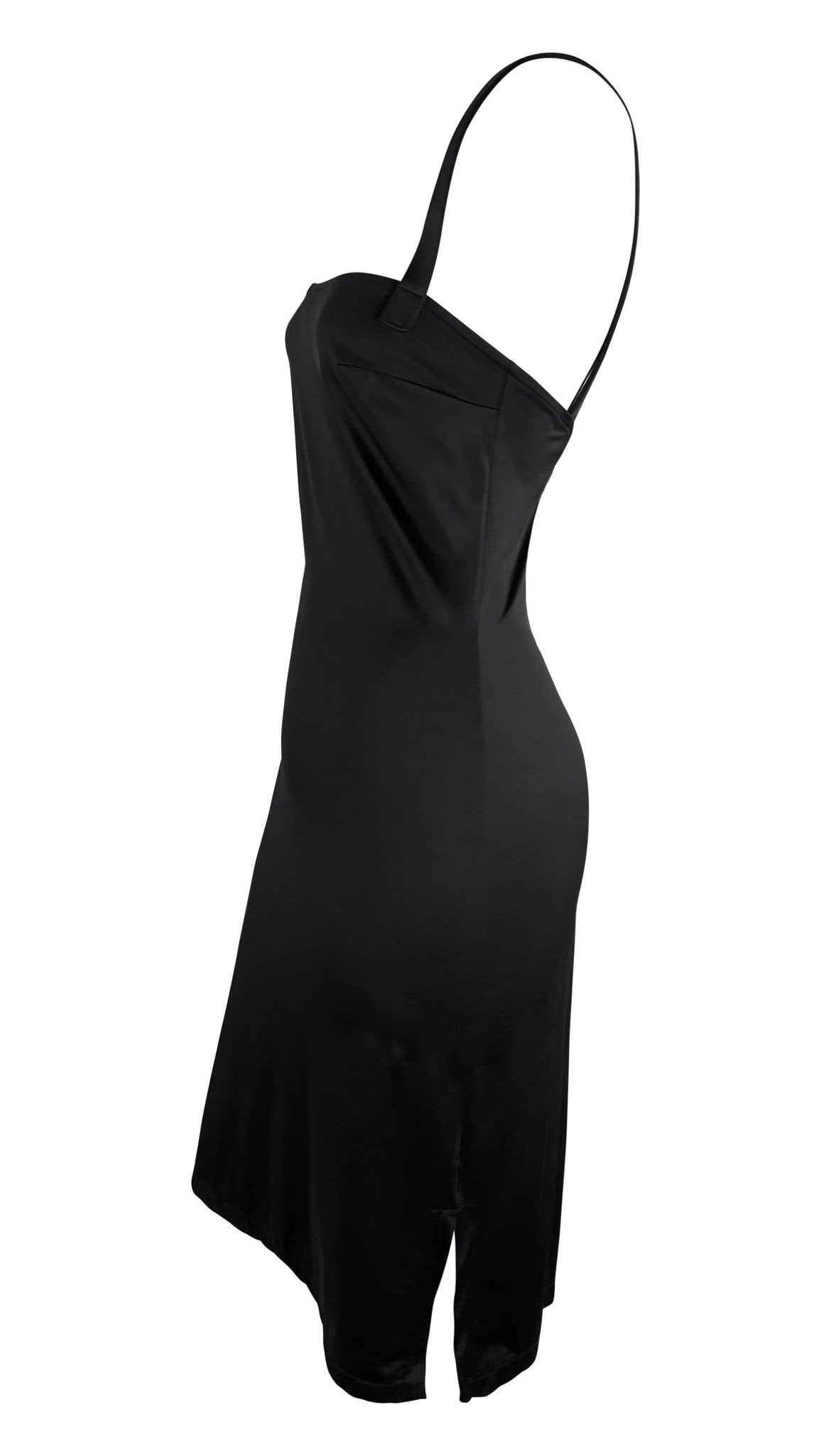 NWT 1990s Dolce & Gabbana Black Bodycon Stretch Sleeveless Beach Cocktail Dress - RealList