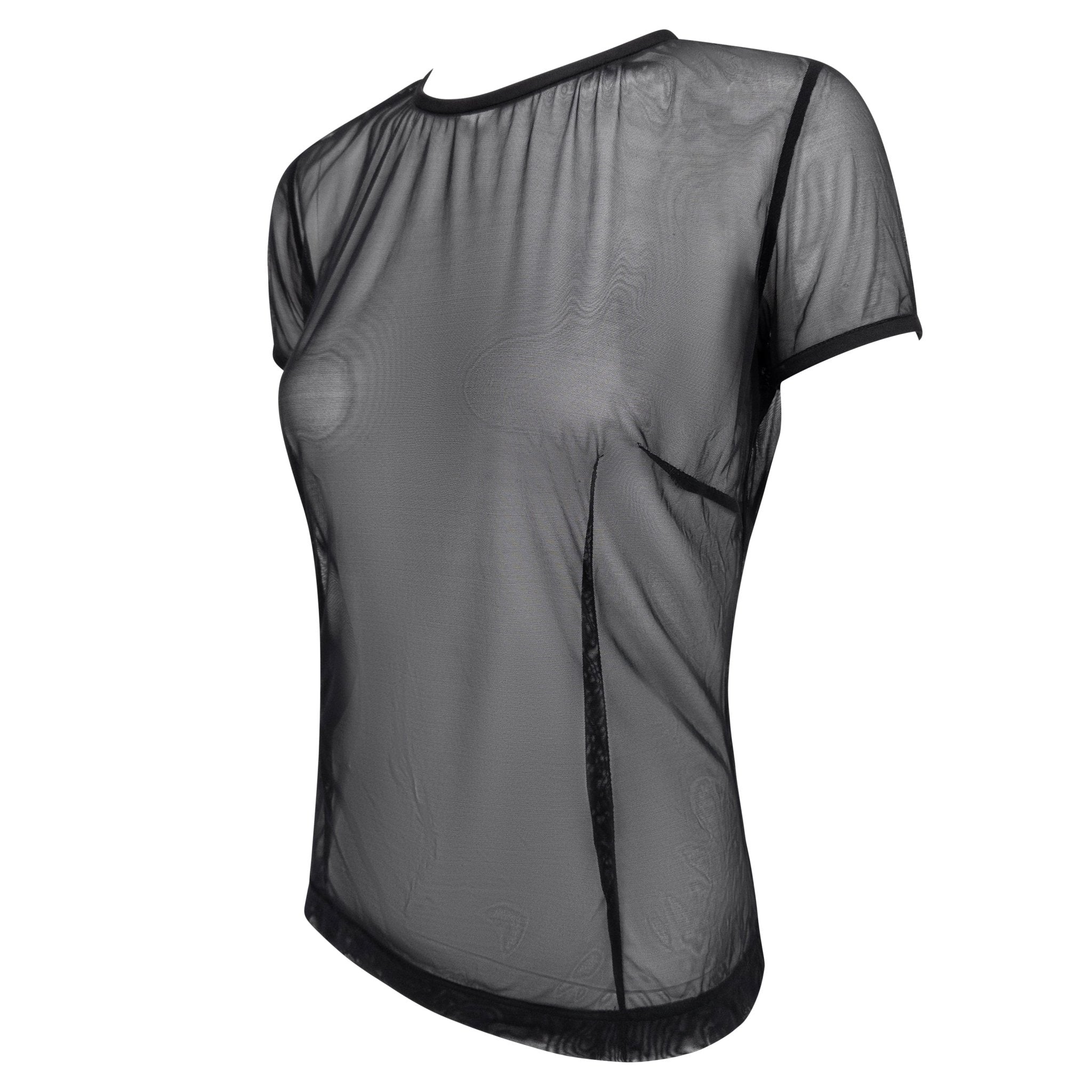 NWT 1990s Dolce & Gabbana Sheer Black Mesh T-Shirt Top - RealList