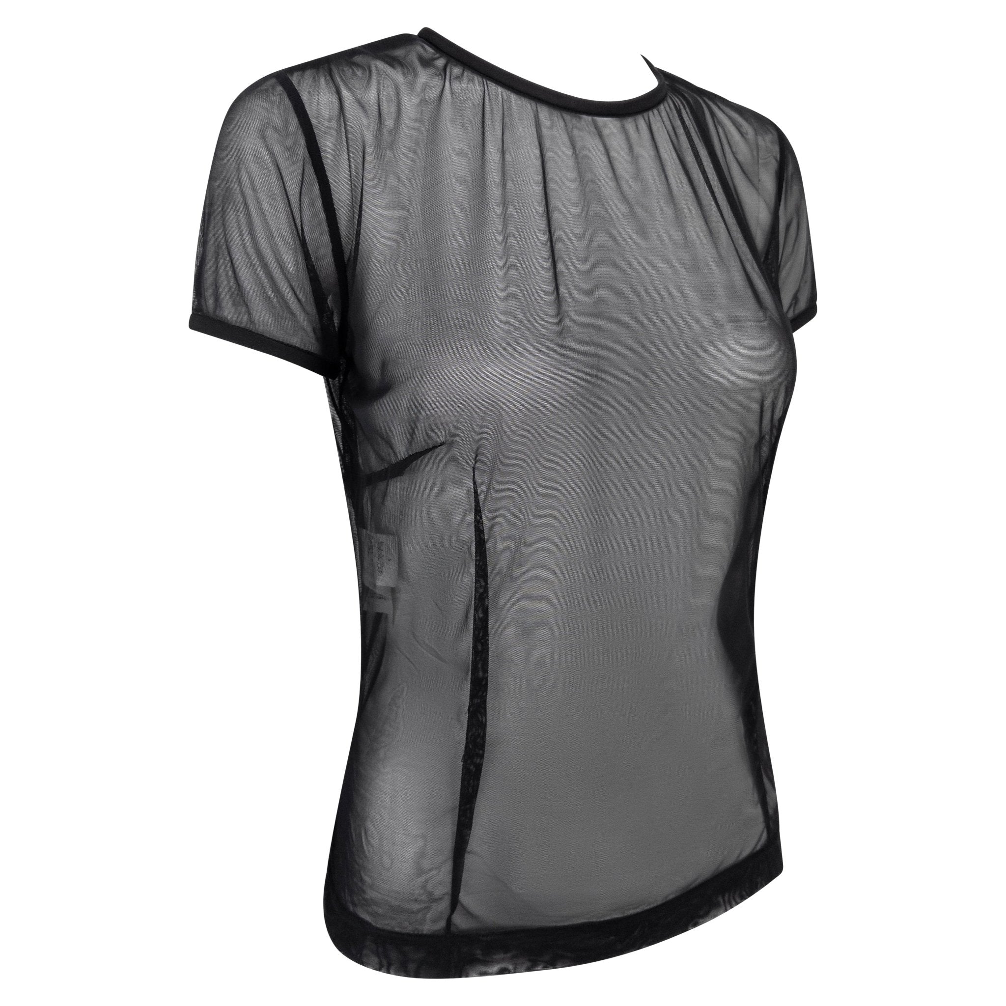 NWT 1990s Dolce & Gabbana Sheer Black Mesh T-Shirt Top - RealList
