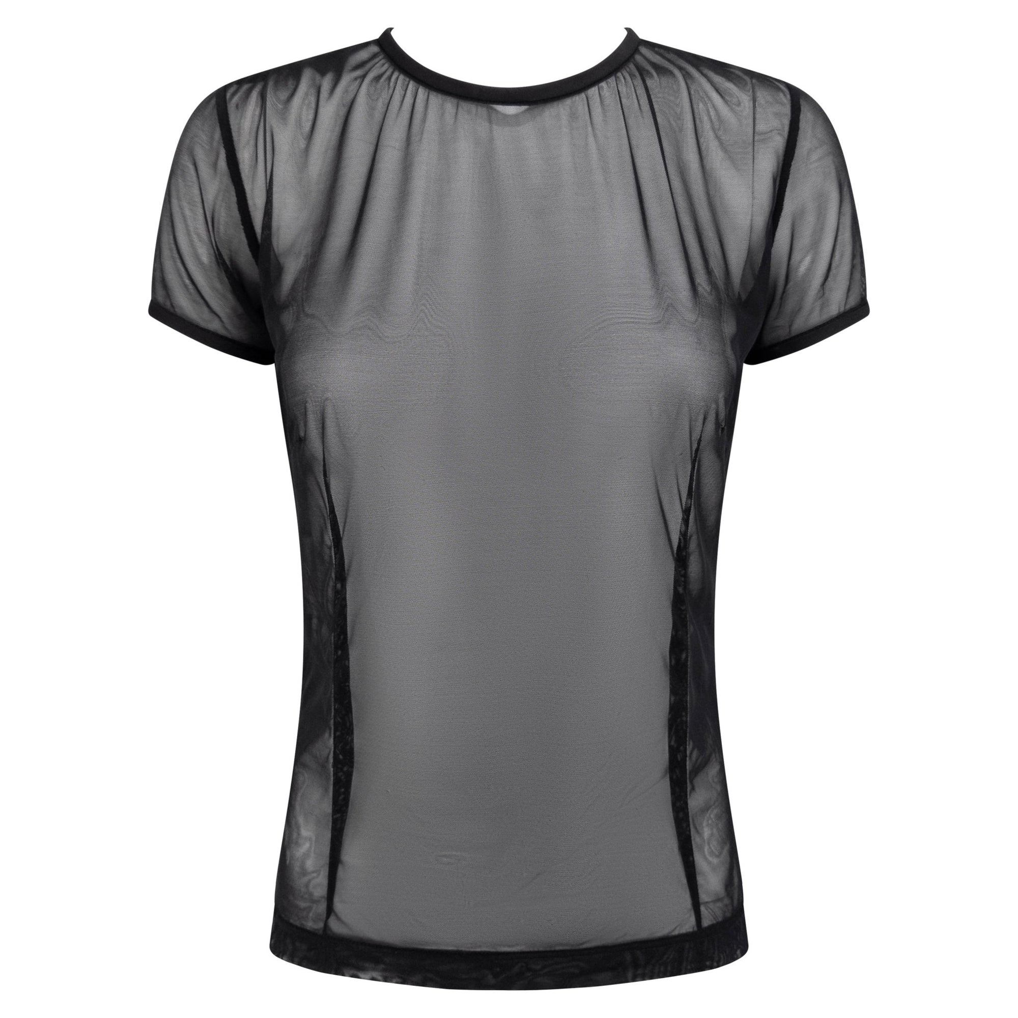 NWT 1990s Dolce & Gabbana Sheer Black Mesh T-Shirt Top - RealList