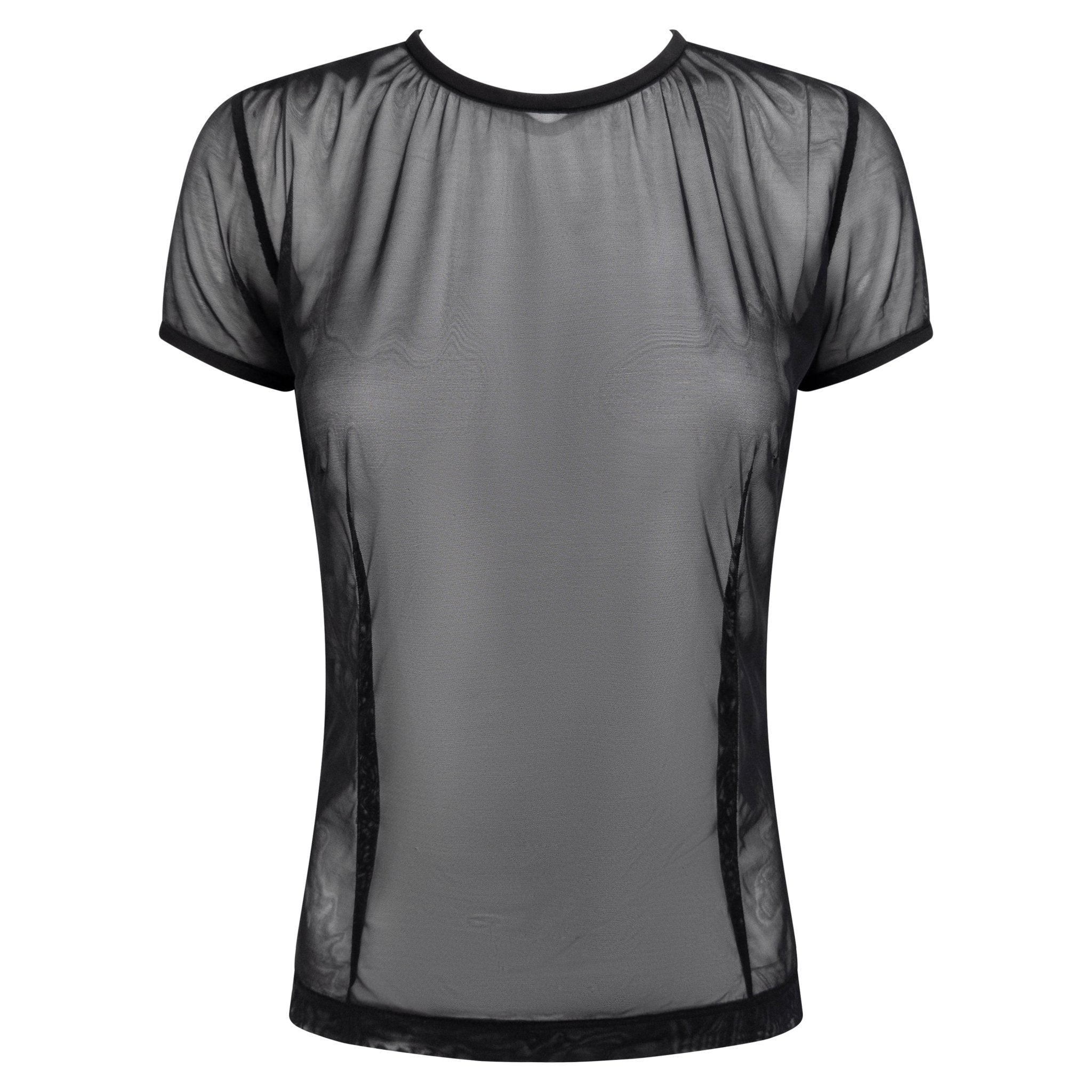 NWT 1990s Dolce & Gabbana Sheer Black Mesh T-Shirt Top - RealList