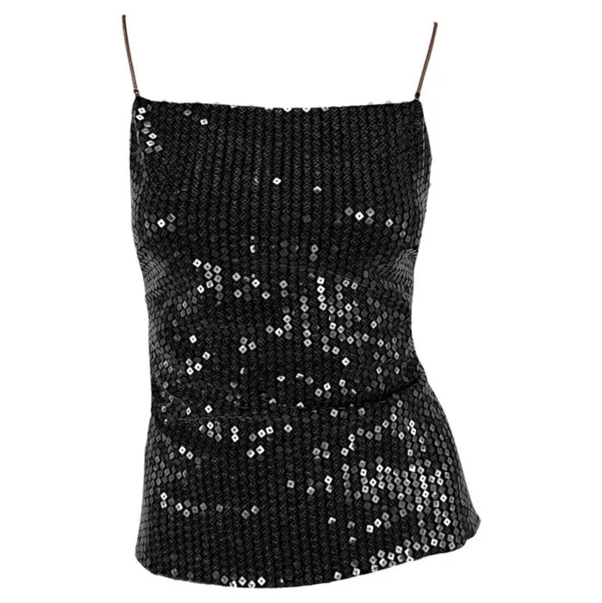 NWT 1999 Gianni Versace Black Sequin Backless Tank Top - RealList