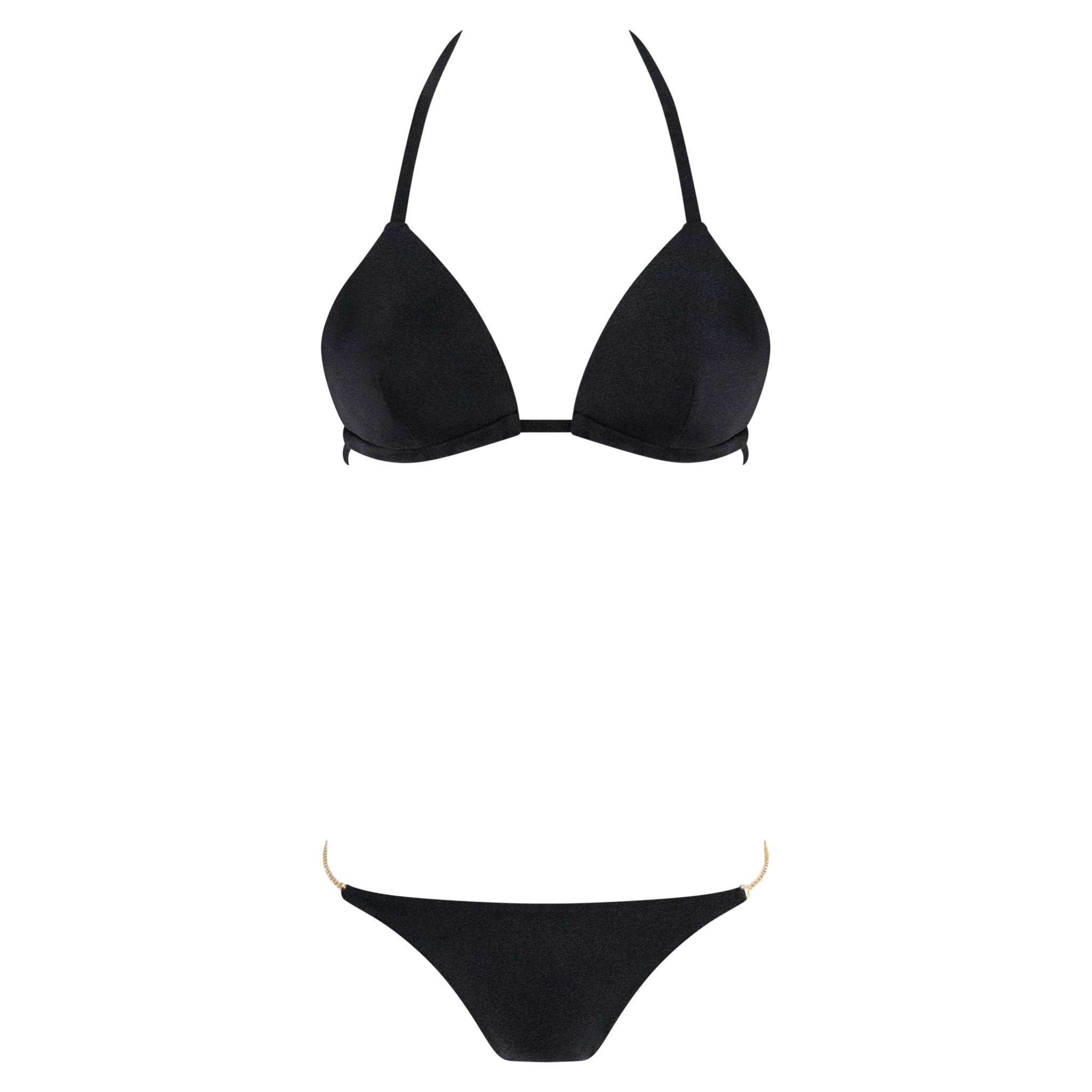 NWT 2000s Dolce & Gabbana Black Rhinestone Chain Bikini Swim Set - RealList